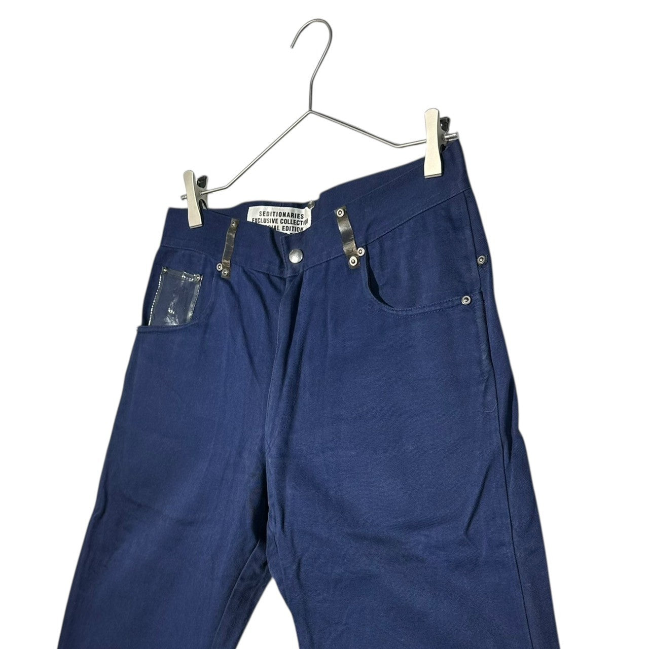 SEDITIONARIES(セディショナリーズ) 666 SEX original Vinyl pocket trousers ビニール ポケット トラウザー パンツ L ネイビー