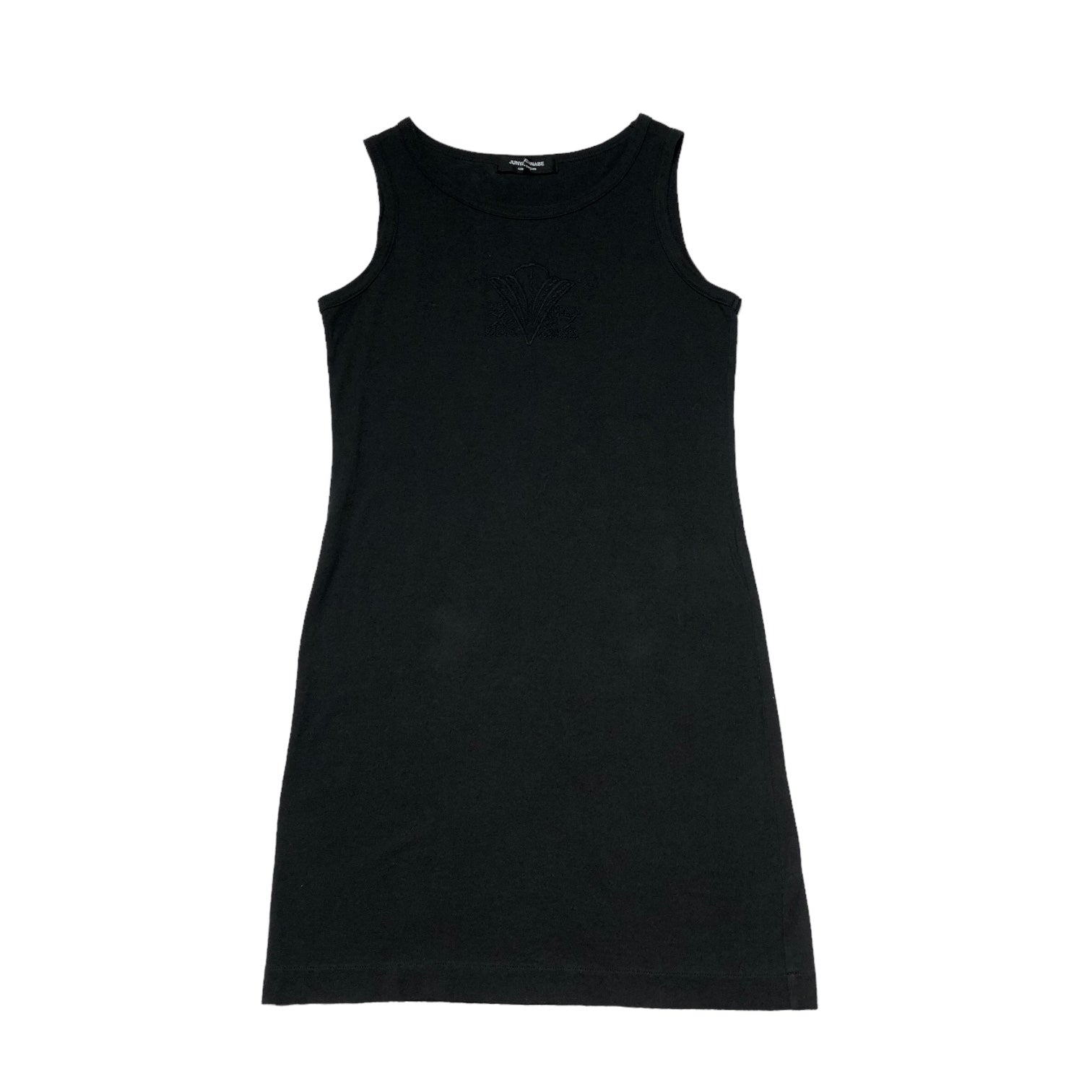 COMME des GARCONS JUNYA WATANABE(コムデギャルソンジュンヤワタナベ) 03SS sleeveless dress/フロント刺繍ノースリーブワンピース JI-T011 表記無し(FREE) ブラック AD2002 初期