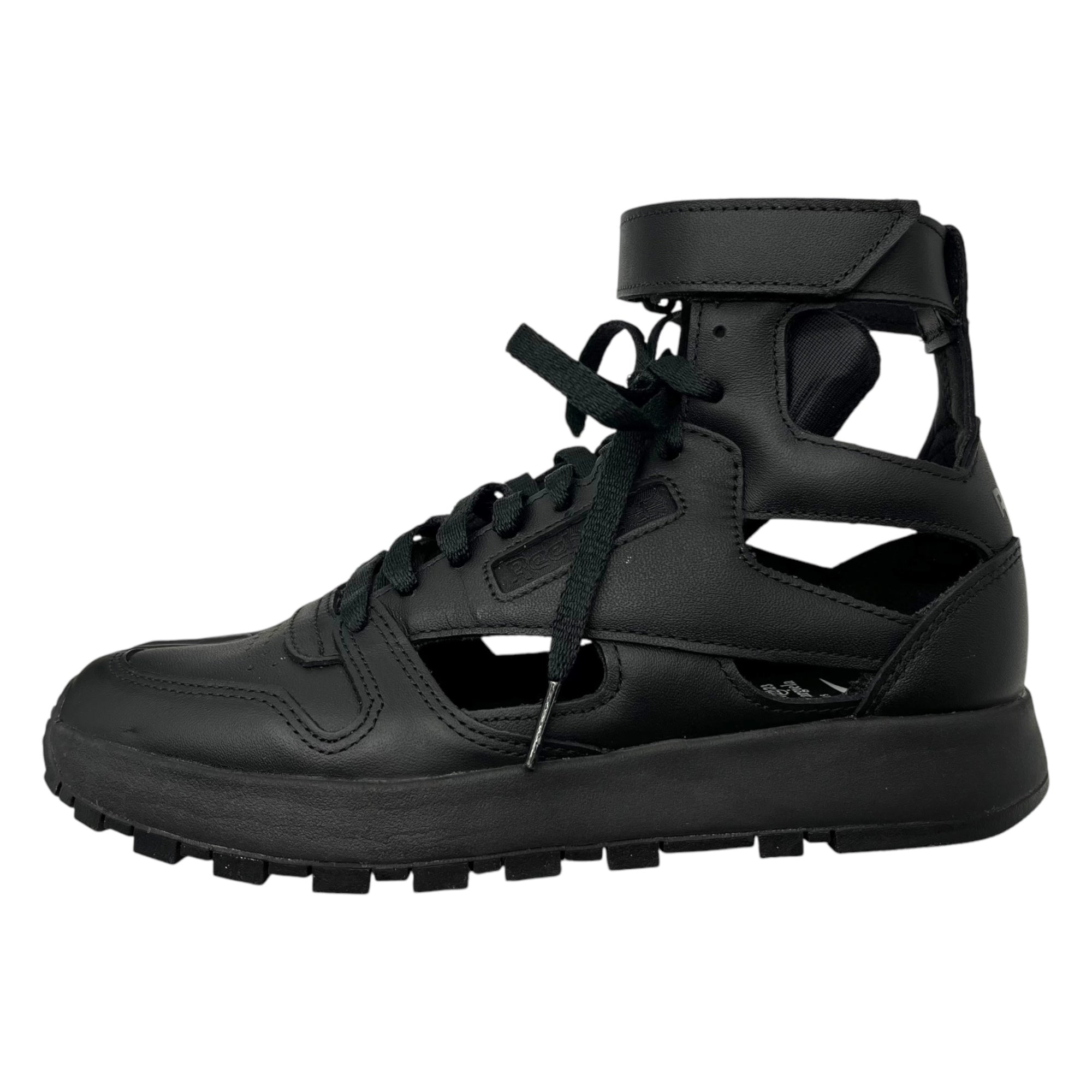 MAISON MARGIELA × REEBOK(メゾンマルジェラ × リーボック) CLASSIC LEATHER TABI HIGH "BLACK" クラシックレザー 足袋 ハイ スニーカー サンダル GX5041 24.0cm ブラック 箱付