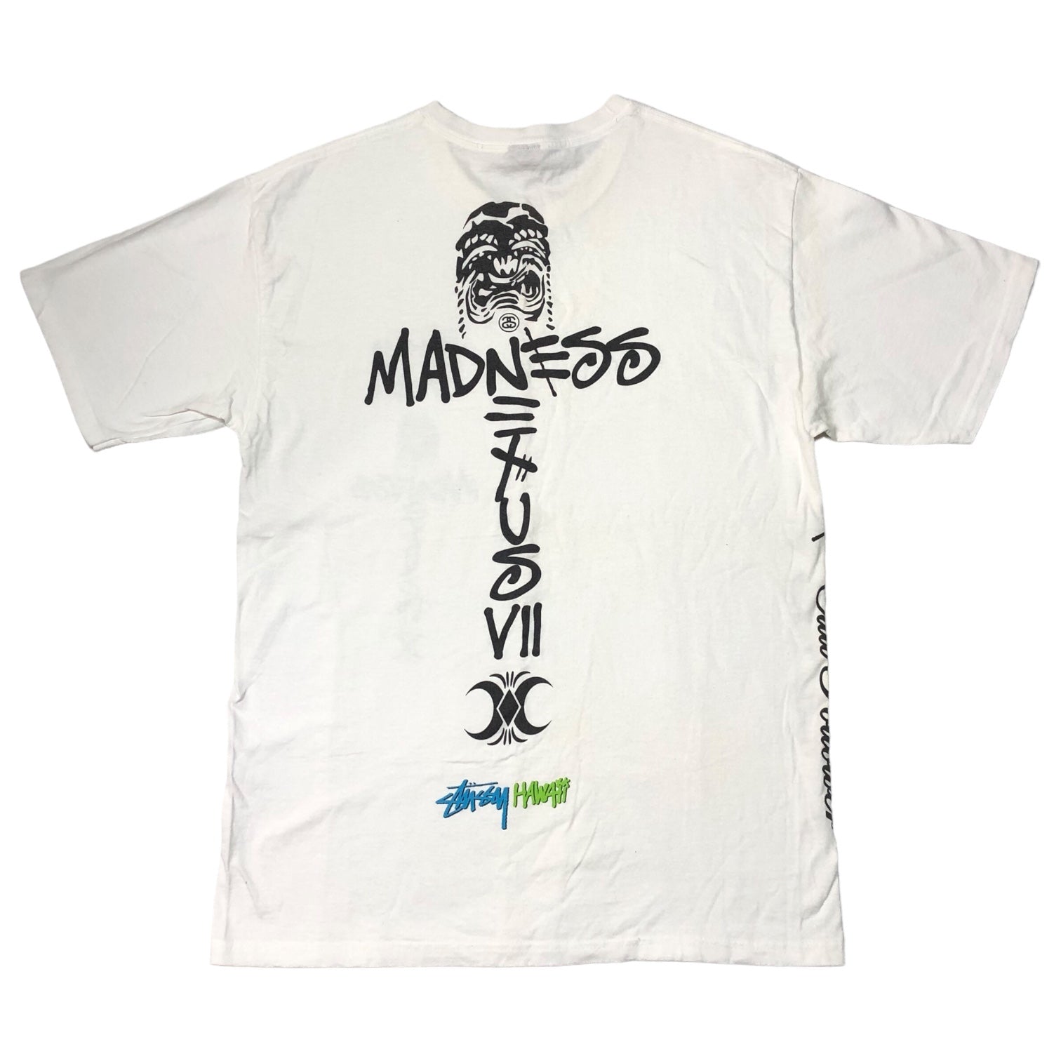 STUSSY × NEXUSVII (ステューシー×ネクサスセブン) 00's VINTAGE collaboration print Tシャツ コラボ SIZE M ホワイト OLD STUSSY