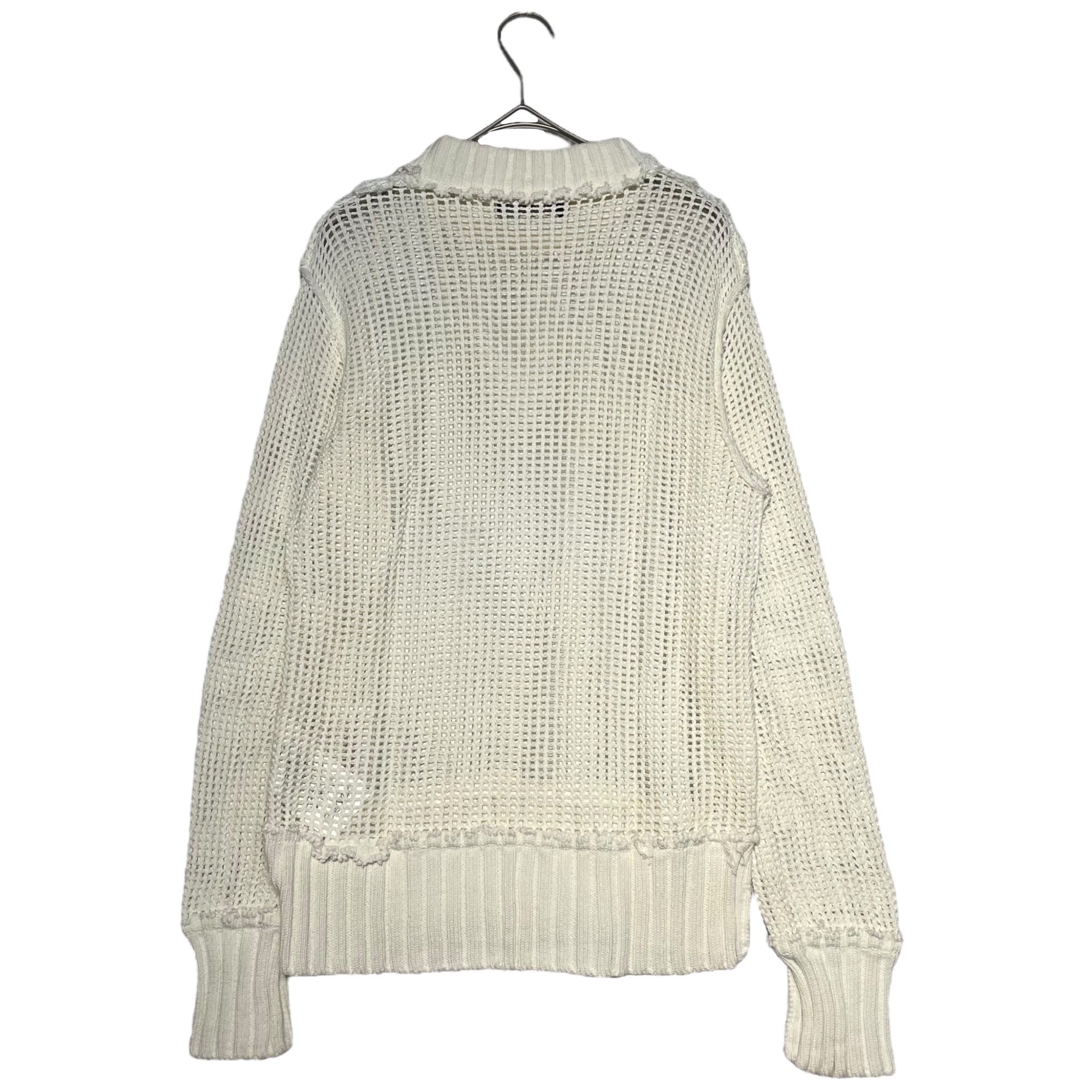 DOLCE&GABBANA(ドルチェ&ガッバーナドルガバ) Inside Out High Neck Mesh Knit インサイドアウト ハイネック メッシュ ニット クロシェニット VK060 44(S程度) ホワイト