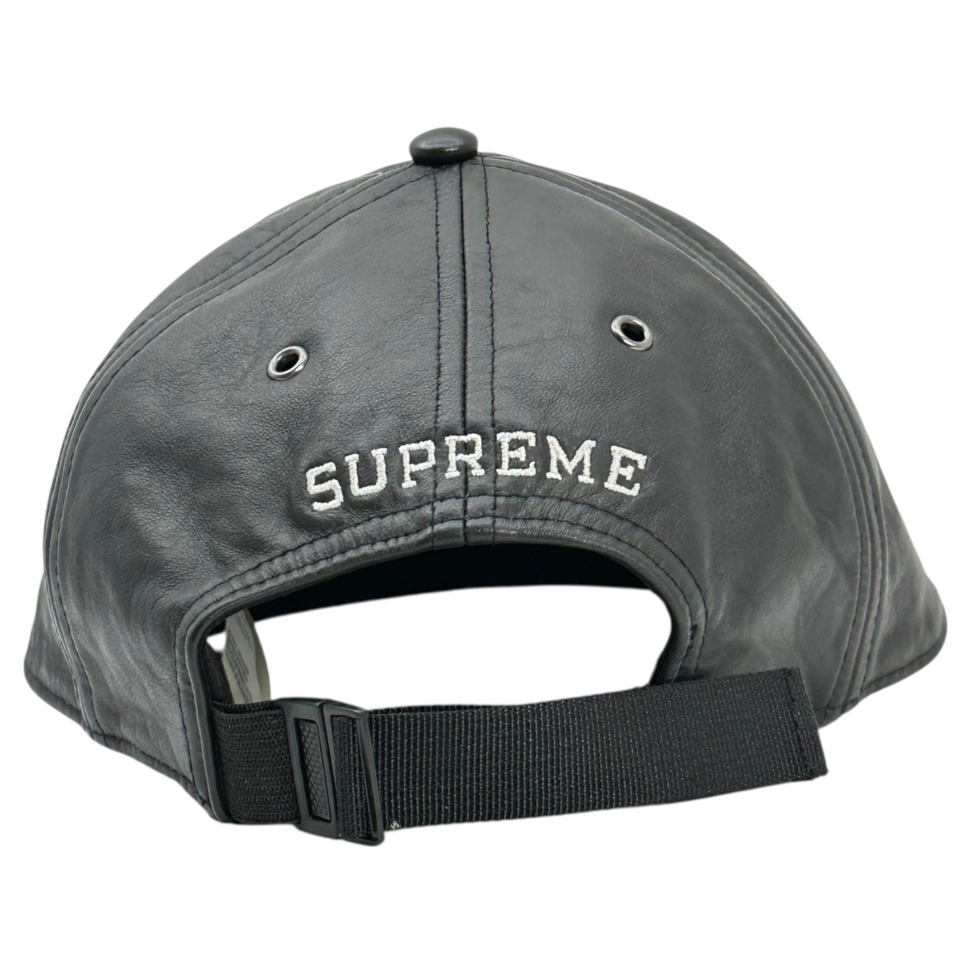 SUPREME×THE NORTH FACE(シュプリーム×ノースフェイス) 18AW Leather 6-Panel Cap レザー 6パネル キャップ NF0A3FG9 ONE ブラック 帽子 本革 コラボ 18FW