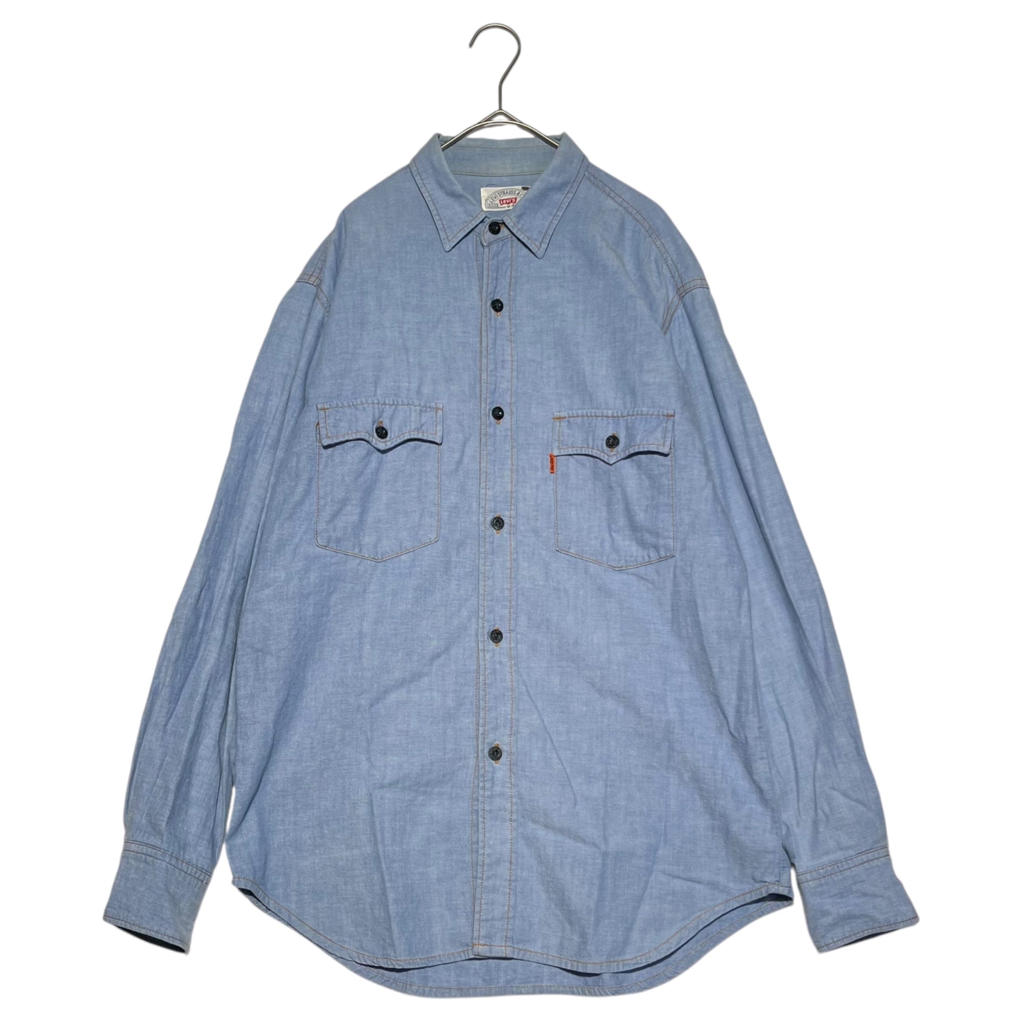 Levi's(リーバイス) 80's chambray shirt シャンブレー シャツ 長袖 80年代 S~M程度 ライトインディゴ