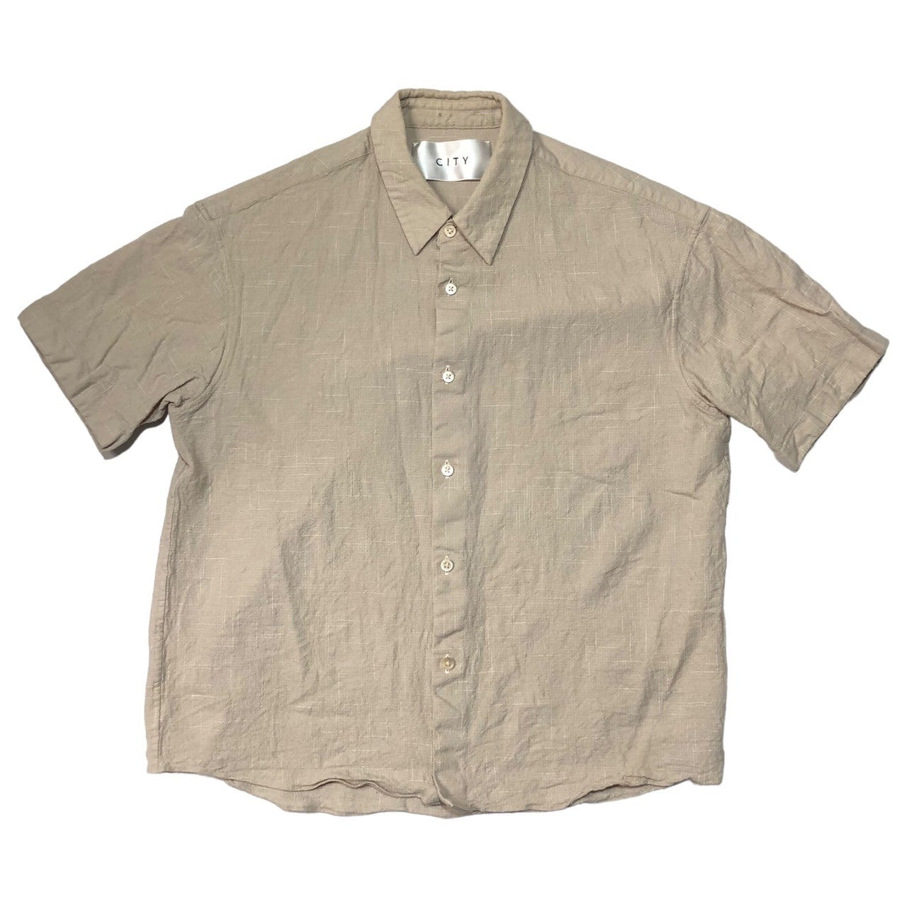 CITY(シティー) 21SS CHECK SHORT SLEEVE SHIRTS/チェックショートスリーブシャツ 111302220 SIZE 1(S) ベージュ