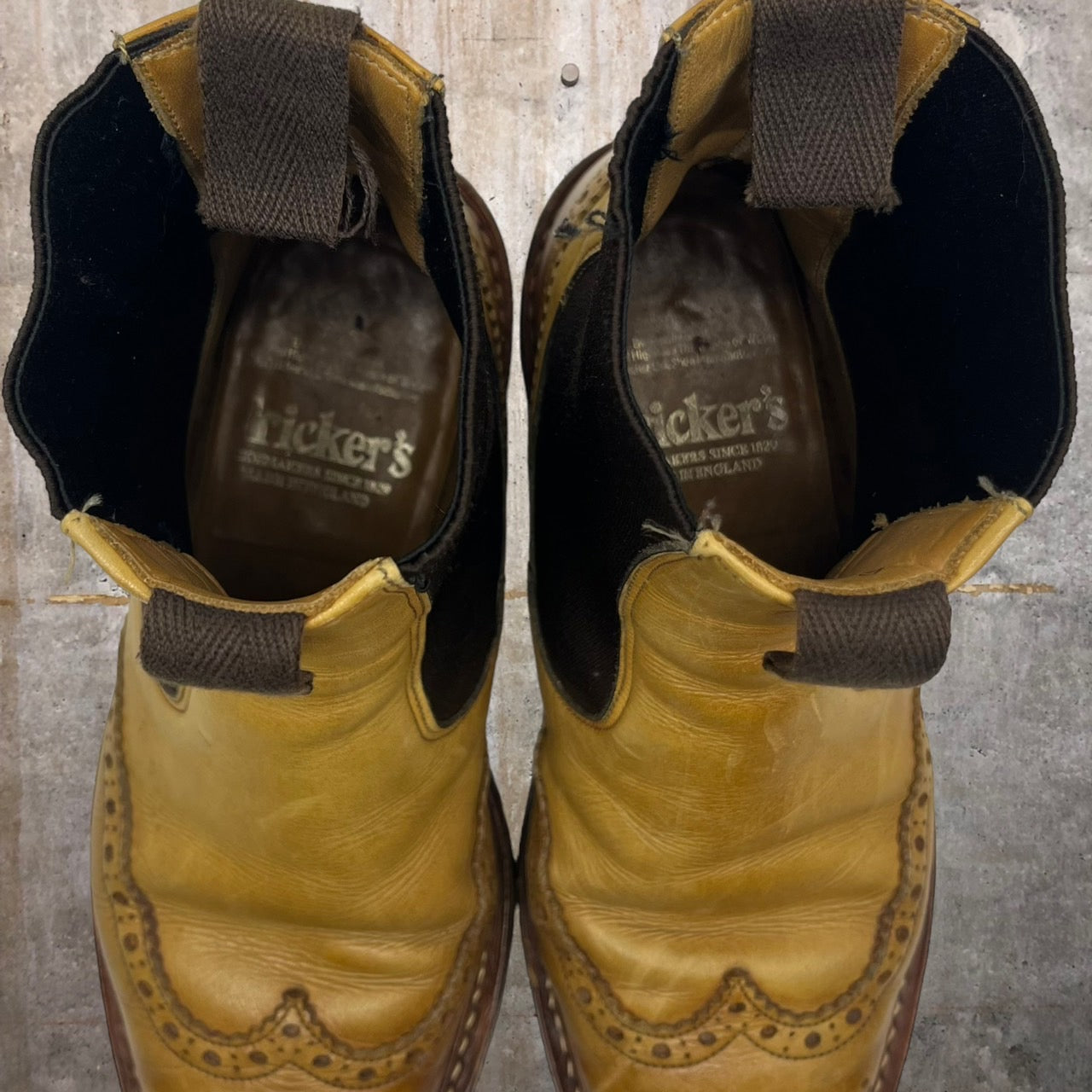 Tricker's(トリッカーズ) サイドゴアウィングチップブーツ 901866 6 1/2(25.5cm程度) ベージュ