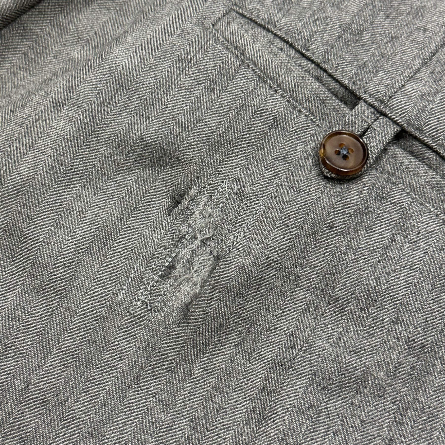 MAISON MARGIELA(メゾンマルジェラ) 2014AW Drawstring Trousers - Herringbone ドローストリング トラウザー ヘリンボーン S30KA0377 46 グレー スラックス パンツ