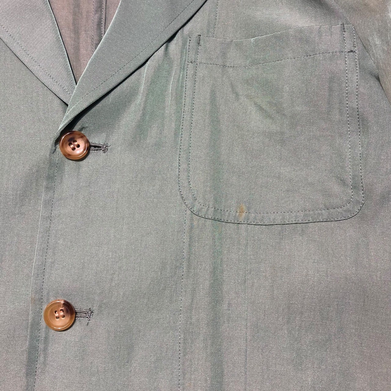 92SS エスニック期 Ethnic all silk pocket 3B jacket エスニック オール シルク ポケット 3B ジャケット PJ-110630 M カーキ AD1991 コレクションランウウェイ着用モデル
