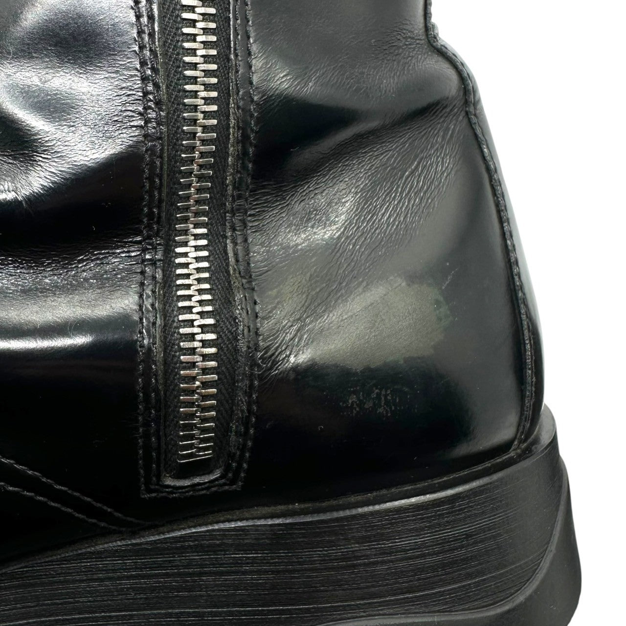 PRADA(プラダ) side-zip cap-toe combat boots サイドジップ キャップトゥ コンバット ブーツ 40 1/2(25.5~26.0cm程度) ブラック