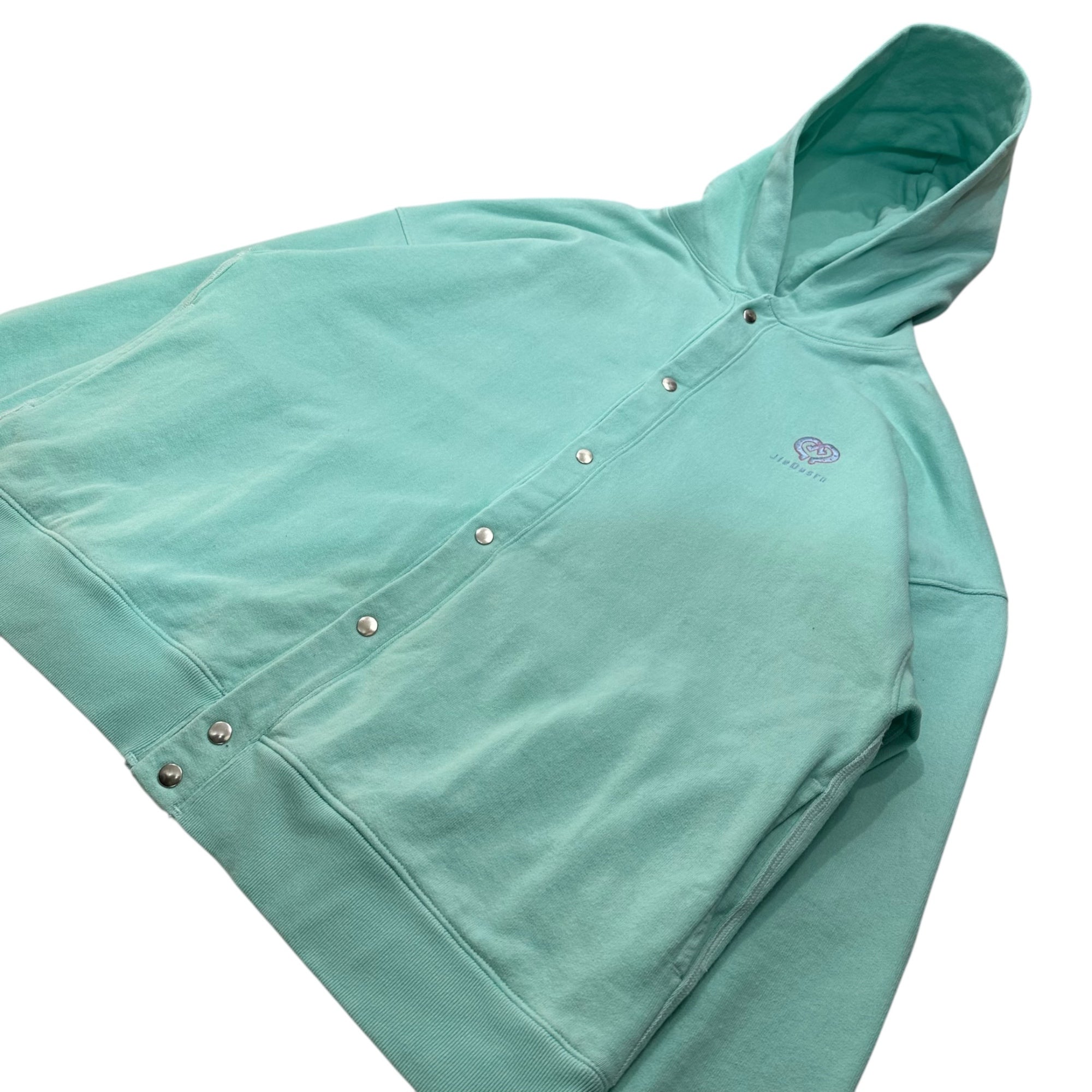 Jieda(ジエダ) PIGMENT SNAP BUTTON HOODIE ピグメント スナップボタン フーディ パーカー Jie-SRN-CT01 2(M程度) ミントグリーン