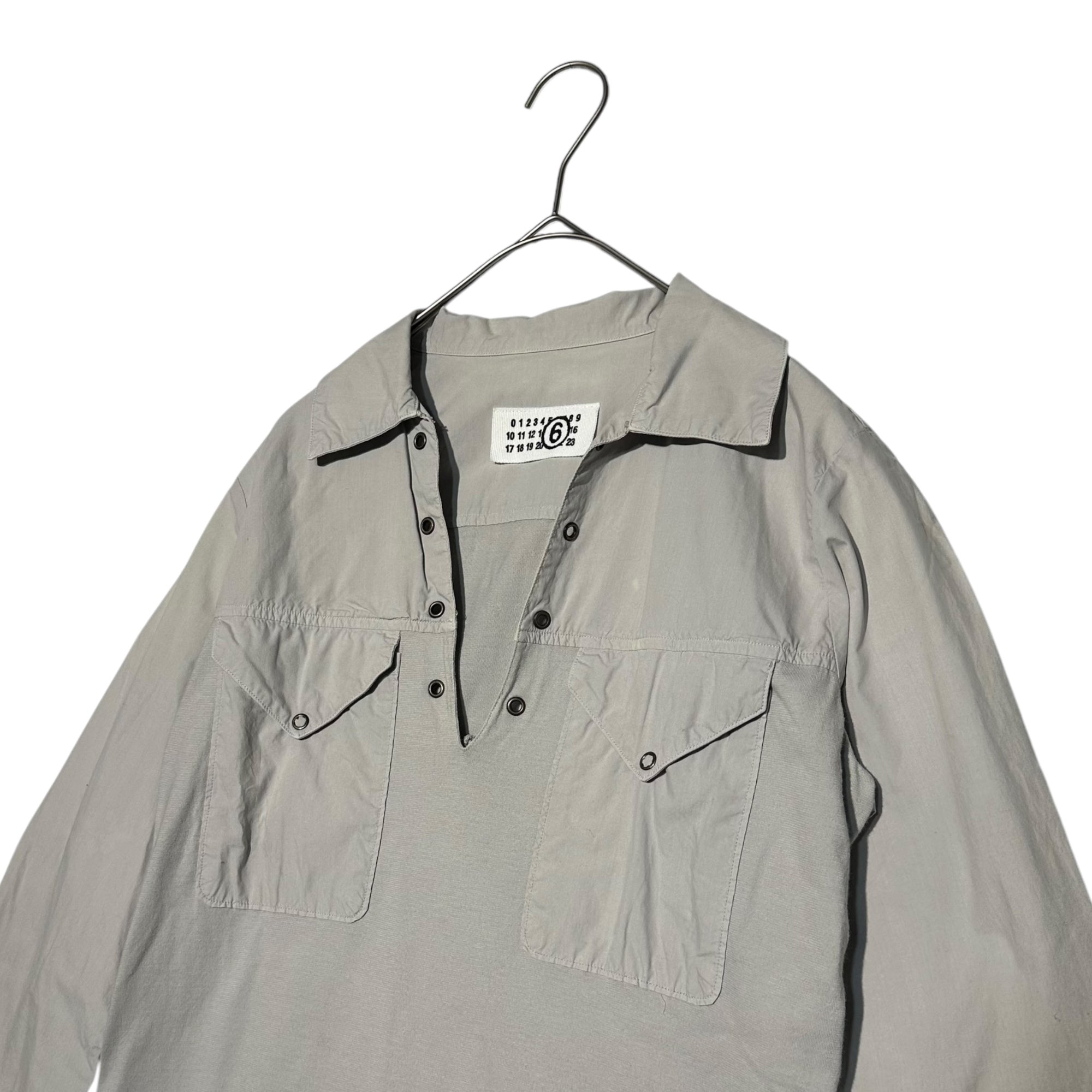 Maison Martin Margiela(メゾン マルタンマルジェラ) 06SS ⑥ ”2 FABRICS” GARMENT” Archive western shirt switching dress アーカイブ ウエスタン シャツ 切替 ワンピース 32 CT016 38(M程度) グレー 00's 本人期 初期 ここのえ MM6