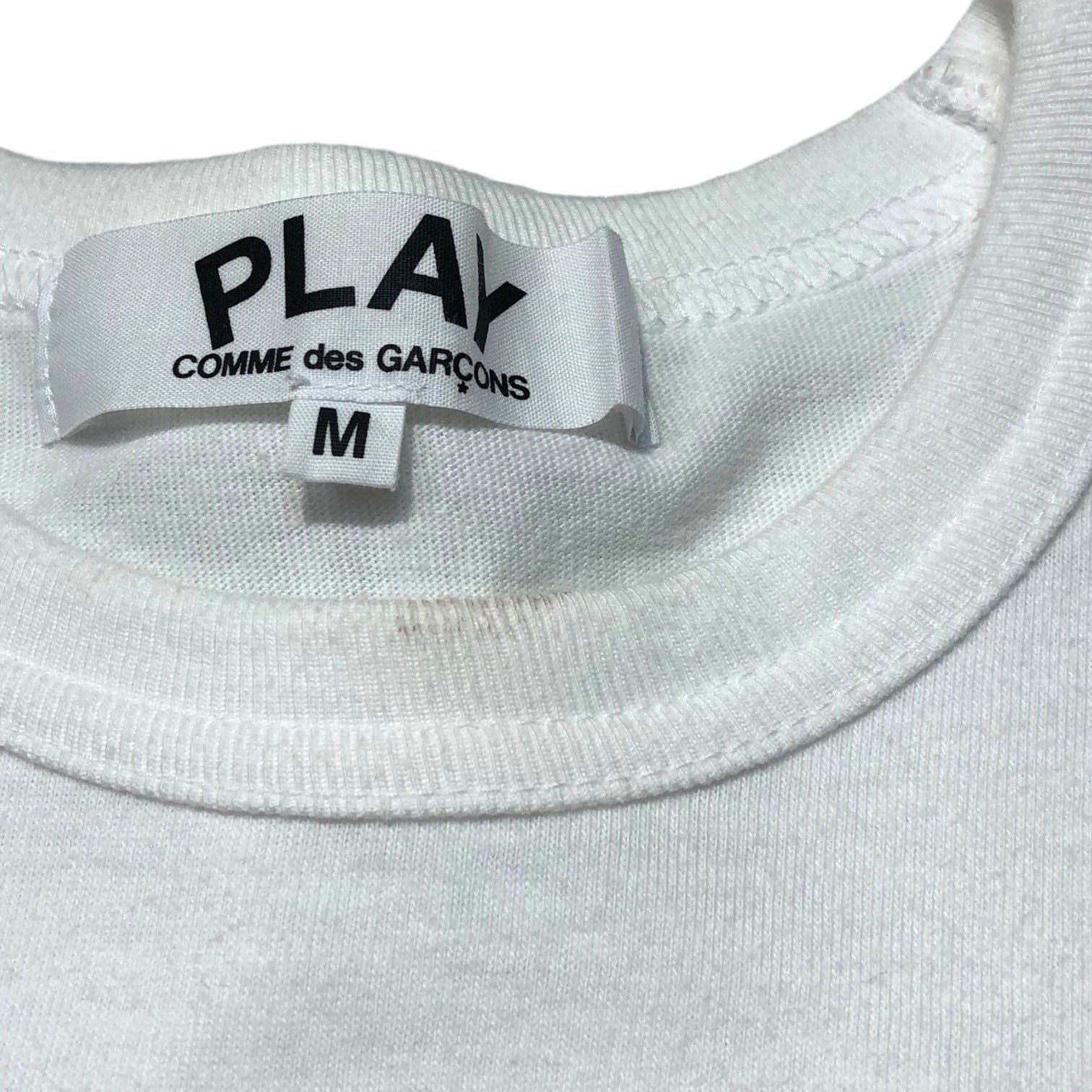 PLAY COMME des GARCONS(プレイコムデギャルソン) Embroidered heart T-Shirt ハート Tシャツ AZ-T107 M ホワイト