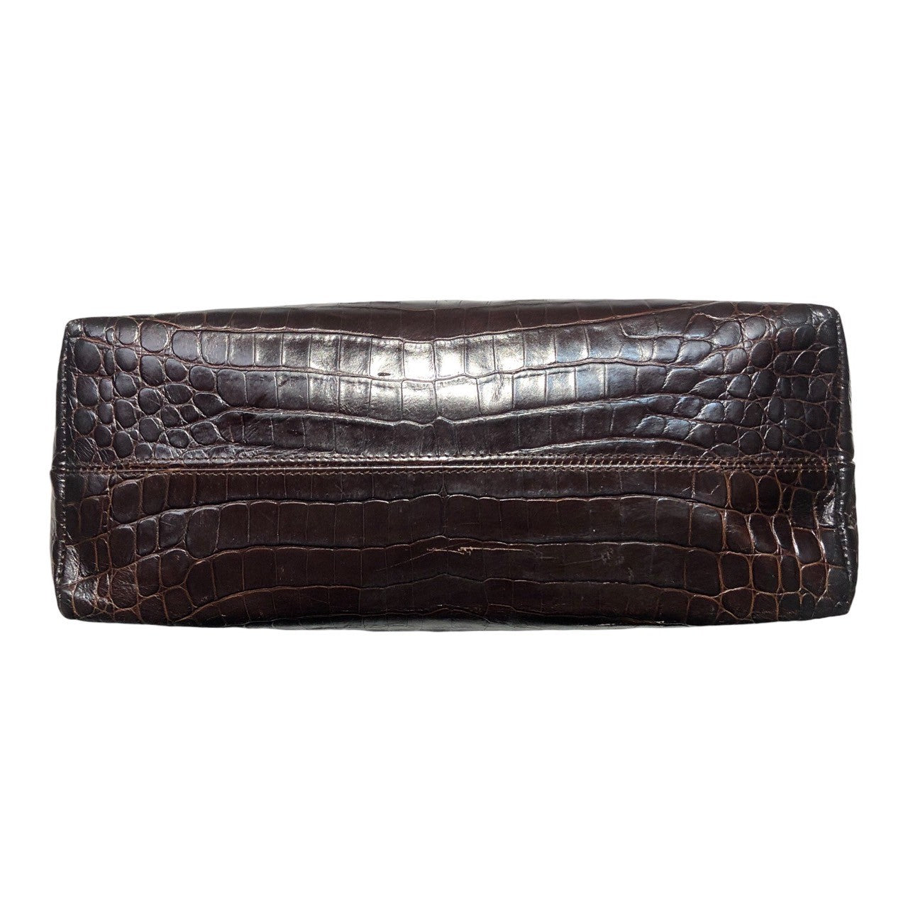 Salvatore Ferragamo(サルヴァトーレフェラガモ) ガンチーニ クロコ 型押し スウェード レザー トート バッグ ハンド EA-217699 ブラウン ヴィンテージ OLD