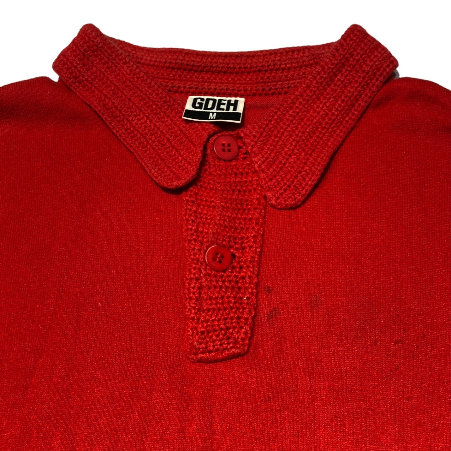 GOODENOUGH(グッドイナフ) 90's Knit switching polo shirt ニット切替 ポロシャツ 藤原ヒロシ M レッド