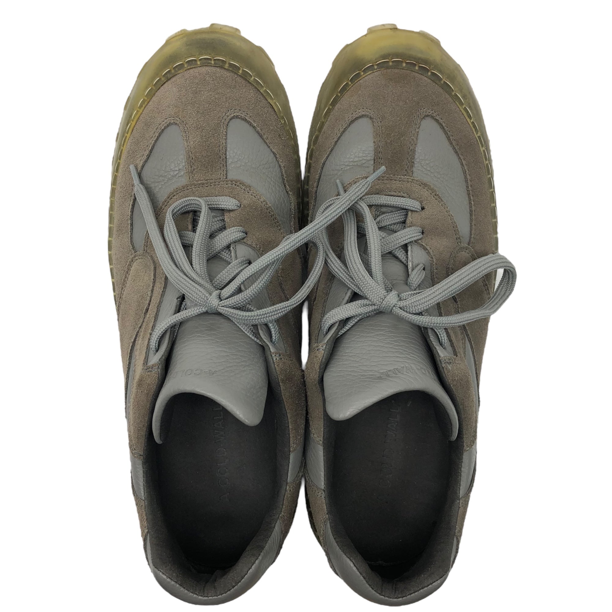 A-COLD-WALL(アコールドウォール) Strand 180 スウェード レザー クリアソール 厚底 パネル ローカット スニーカー テック 44(28cm程度) グレー