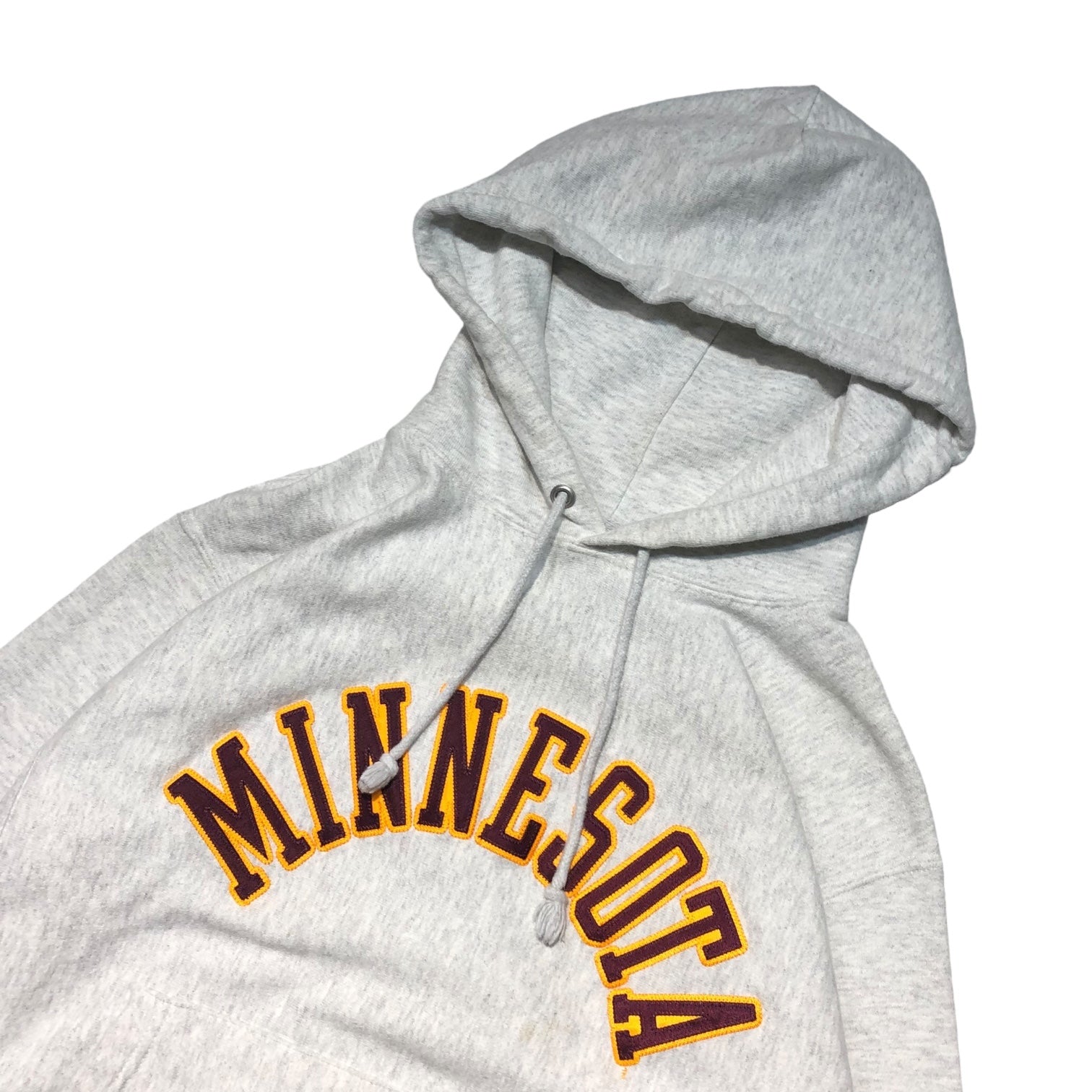 Champion(チャンピオン) ”MINNESOTA" reverse weave college hoodie リバースウィーブ カレッジ パーカー XL ライトグレー アーチ ロゴ ミネソタ