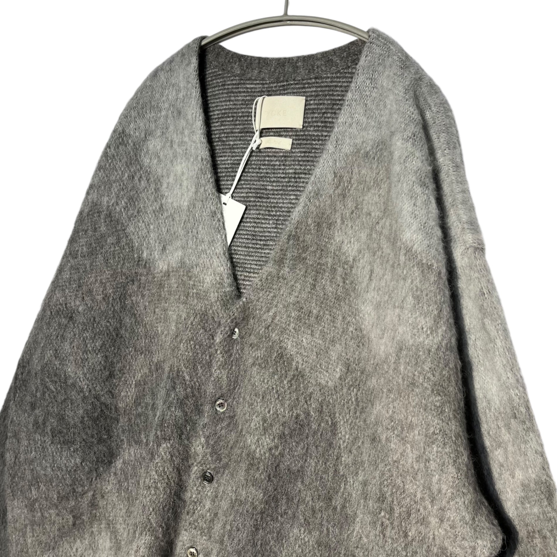 YOKE(ヨーク) 23SS GRADATION JACQUARD CARDIGAN グラデーション ジャガード カーディガン YK23SS0492S-WM 2(M程度) グレー ニット アルパカ 別注
