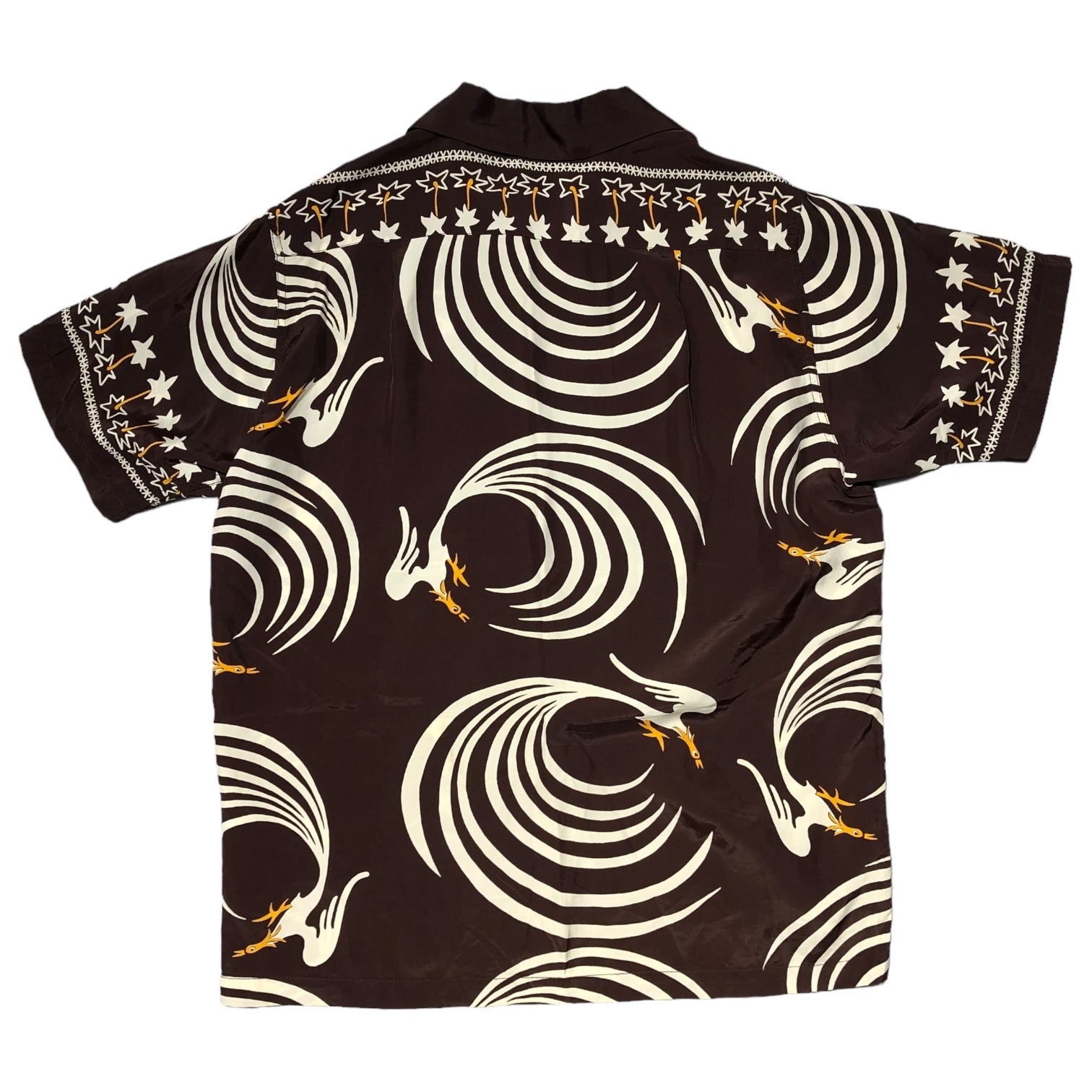 SUN SURF(サンサーフ東洋) 04's LONG TAILED COCK ALOHA SHIRTS アロハシャツ SS31599 XS ブラウン×アイボリー