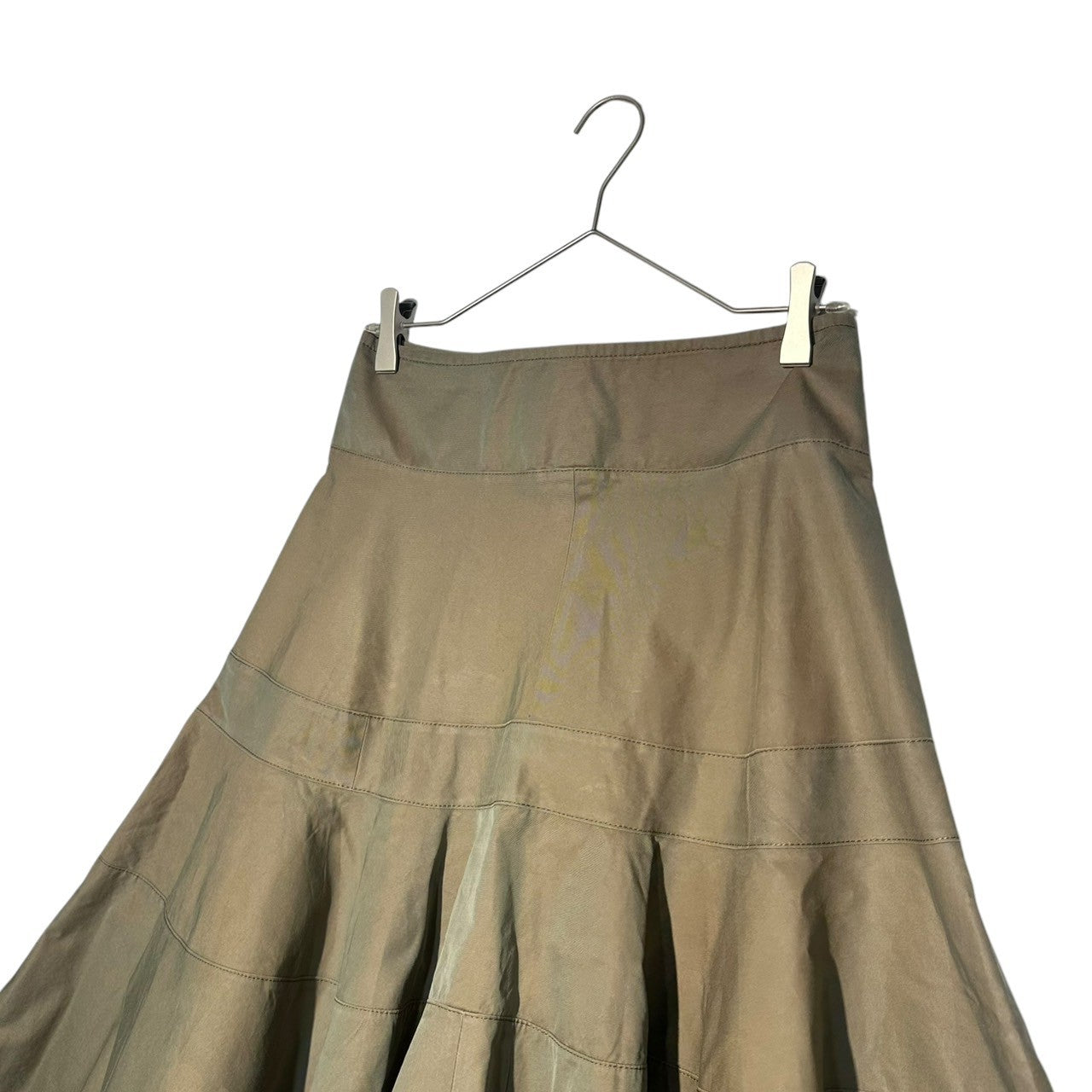 COMME des GARCONS JUNYA WATANABE(コムデギャルソンジュンヤワタナベ) 07SS Tamamushi collar patchwork flare skirt タマムシカラー 継ぎ接ぎ フレア スカート JS-S010 S タマムシ色(カーキ) AD2006