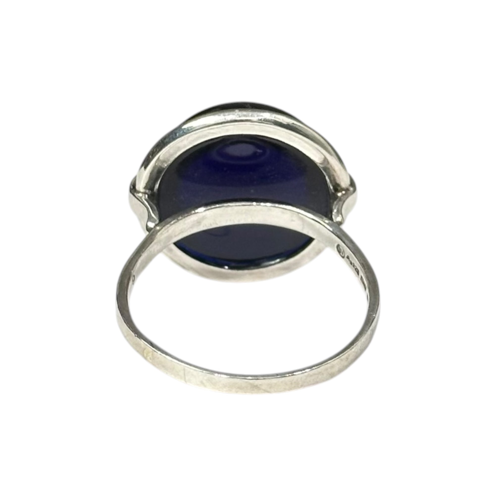 BOTTEGA VENETA(ボッテガヴェネタ) Blue Stone Cabochon Ring ブルー ストーン カボション リング 27号 シルバー×ブルー 青石 silver 925 BV刻印