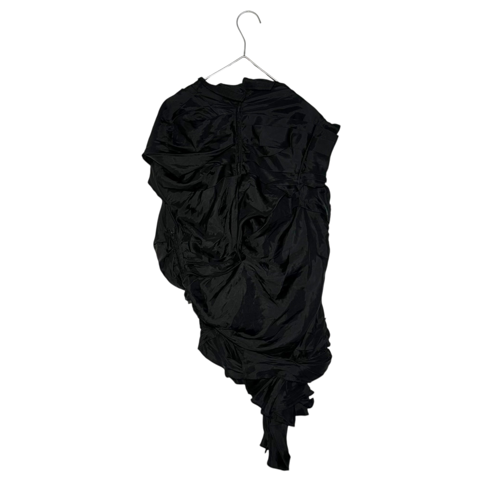 COMME des GARCONS(コムデギャルソン) 11AW Twisted volume gathered sleeveless blouse 捻じれ ボリュームギャザー ノースリーブ ブラウス GH-B016 S ブラック AD2011