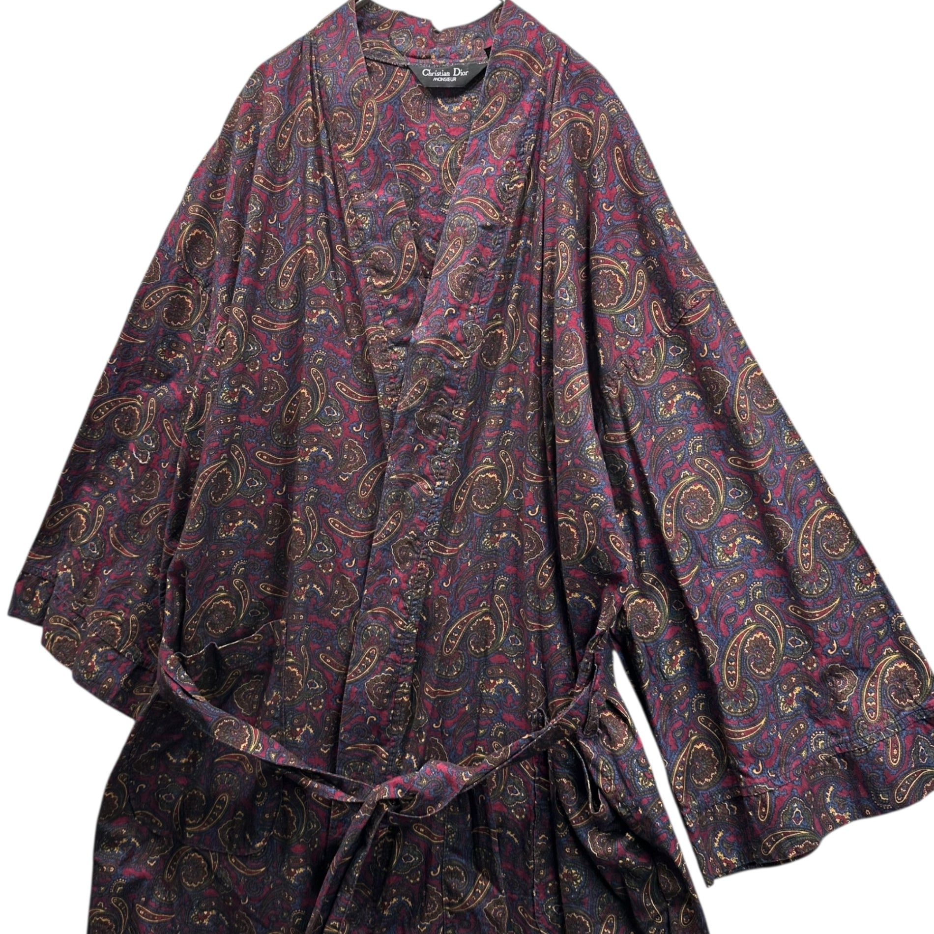 Christian Dior MONSIEUR(クリスチャンディオールムッシュ) 80's Paisley Cotton Gown Cardigan 80年代 ペイズリー コットン ガウン カーディガン パープル