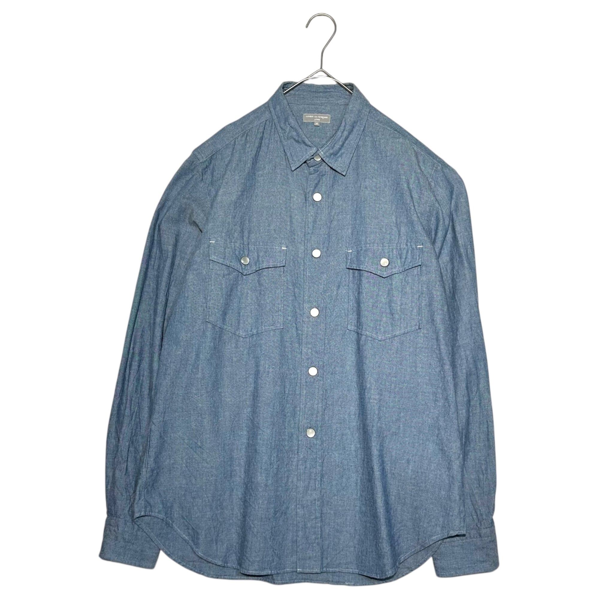 COMME des GARCONS HOMME(コムデギャルソンオム) 03SS Big Snap Button Chambray Long Sleeve Shirt ビッグ スナップ ボタン シャンブレー 長袖 シャツ HI-B045 M ライトインディゴ AD2002 田中オム 田中啓一デザイン期