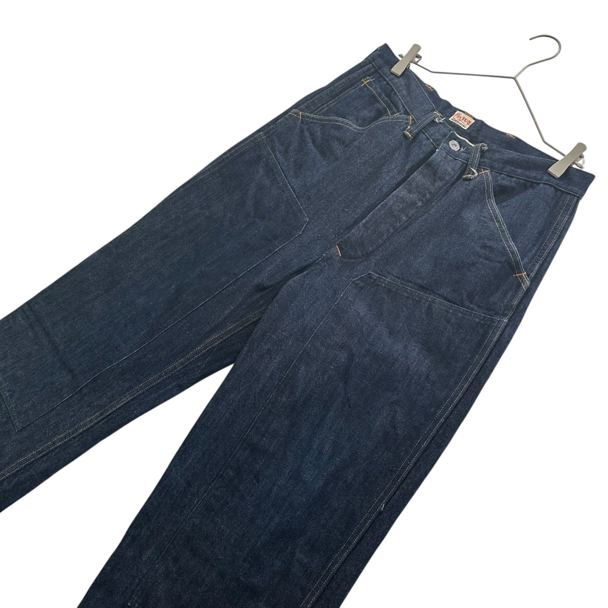 CANTON OVERALLS(キャントンオーバーオール) ONE WASHED. BASIC WORK TROUSER ワンウォッシュ ベーシック ワーク トラウザー デニム パンツ 1963-108 30 インディゴ 参考定価42,900円(税込) オリジナルデニム生地 ダブルニー仕様