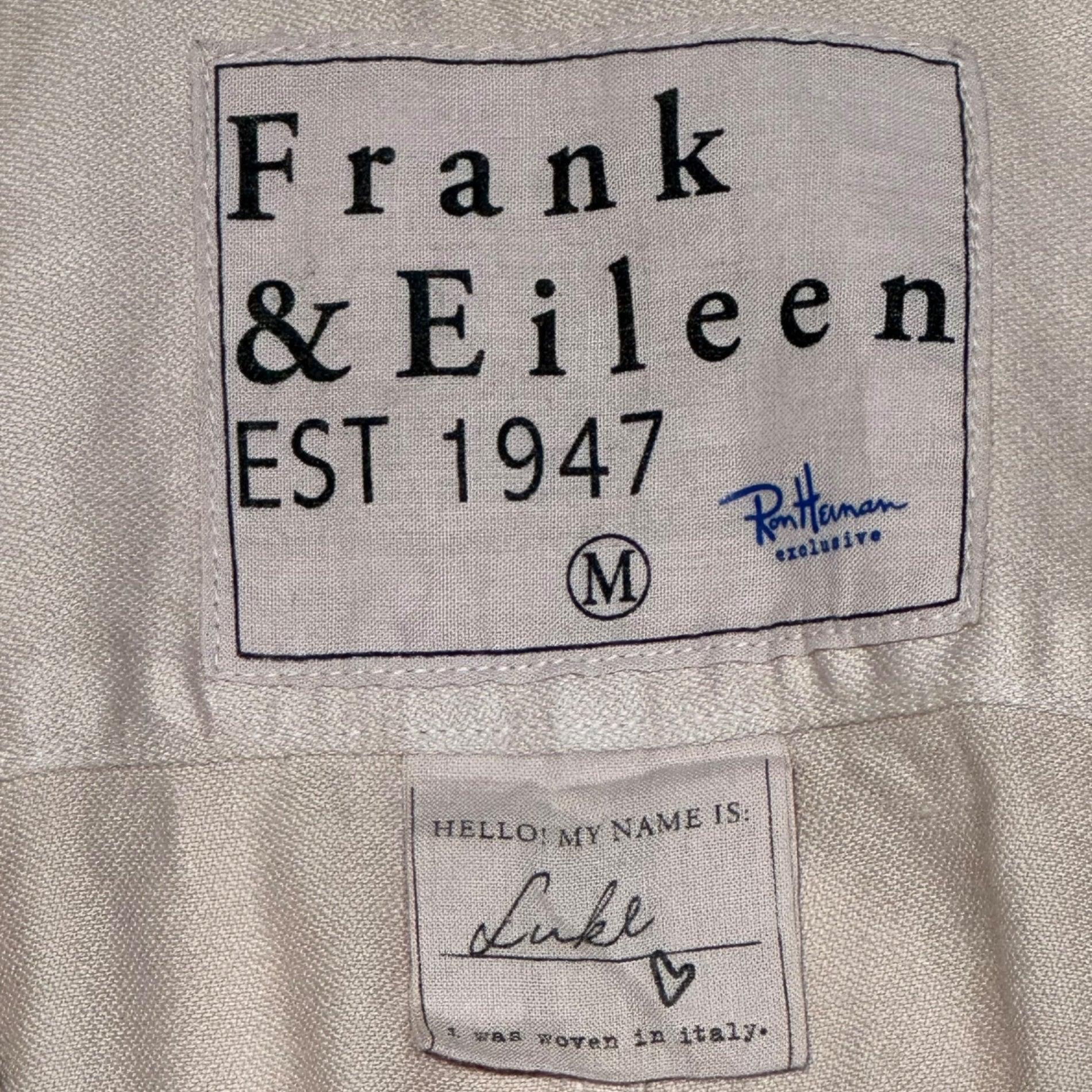 Frank&Eileen(フランク&アイリーン) Ron Herman別注 LUKE L/S SHIRT ロンハーマン コットン 長袖 シャツ 3520700146 M ピンク