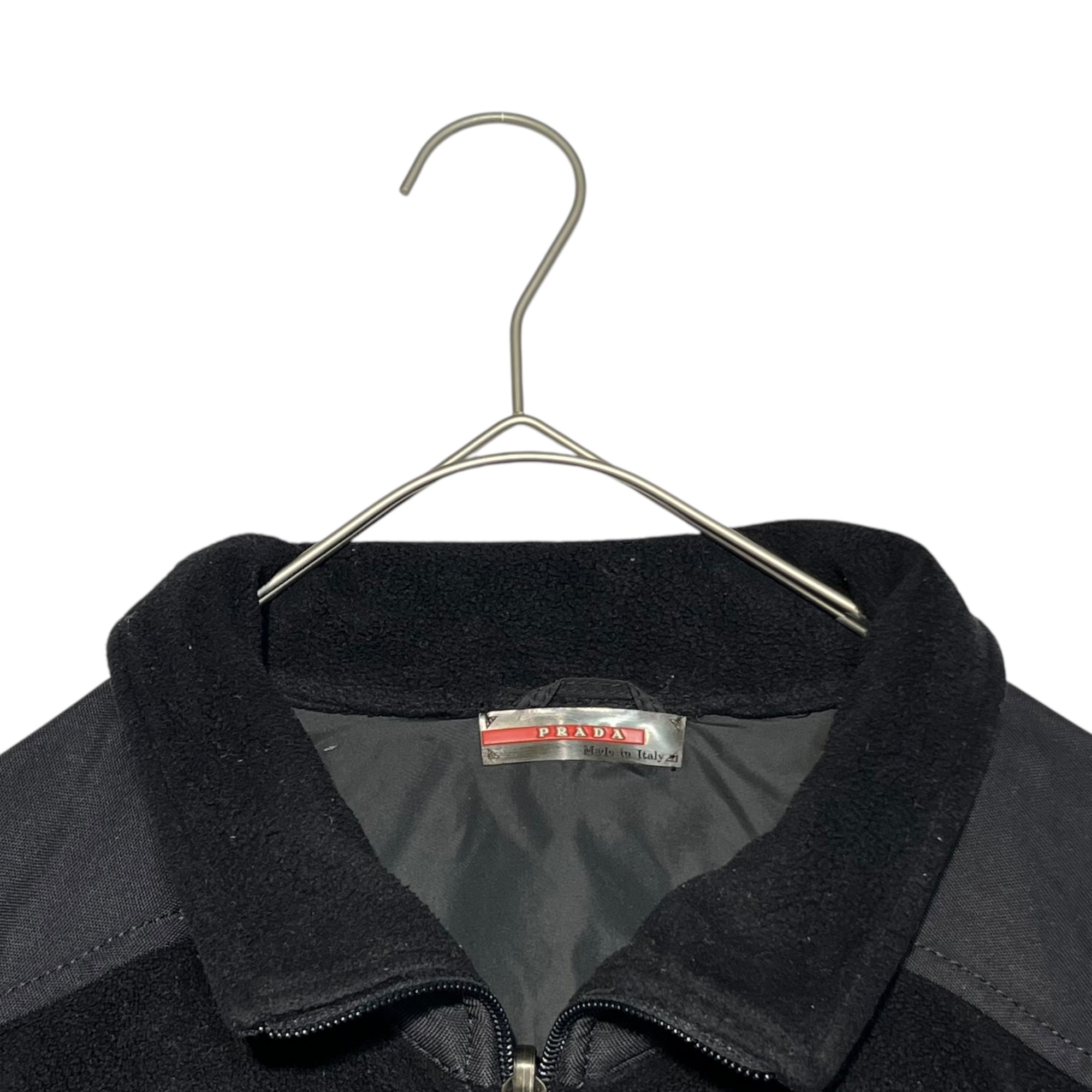 PRADA SPORT(プラダスポーツ) 00's Different fabric switching Fleece jacket 異素材 切替 フリース ジャケット 48(L程度) ブラック Y2K テック ナイロン