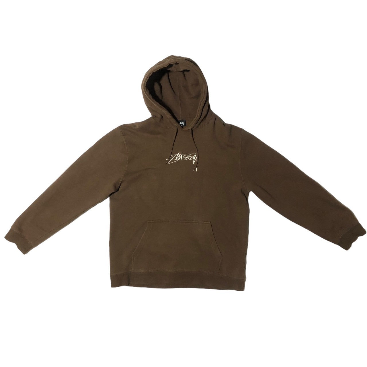 STUSSY(ステューシー) Shawn logo embroidery hoodie ロゴ 刺繍 プルオーバー パーカー フーディー 厚手 XL ブラウン