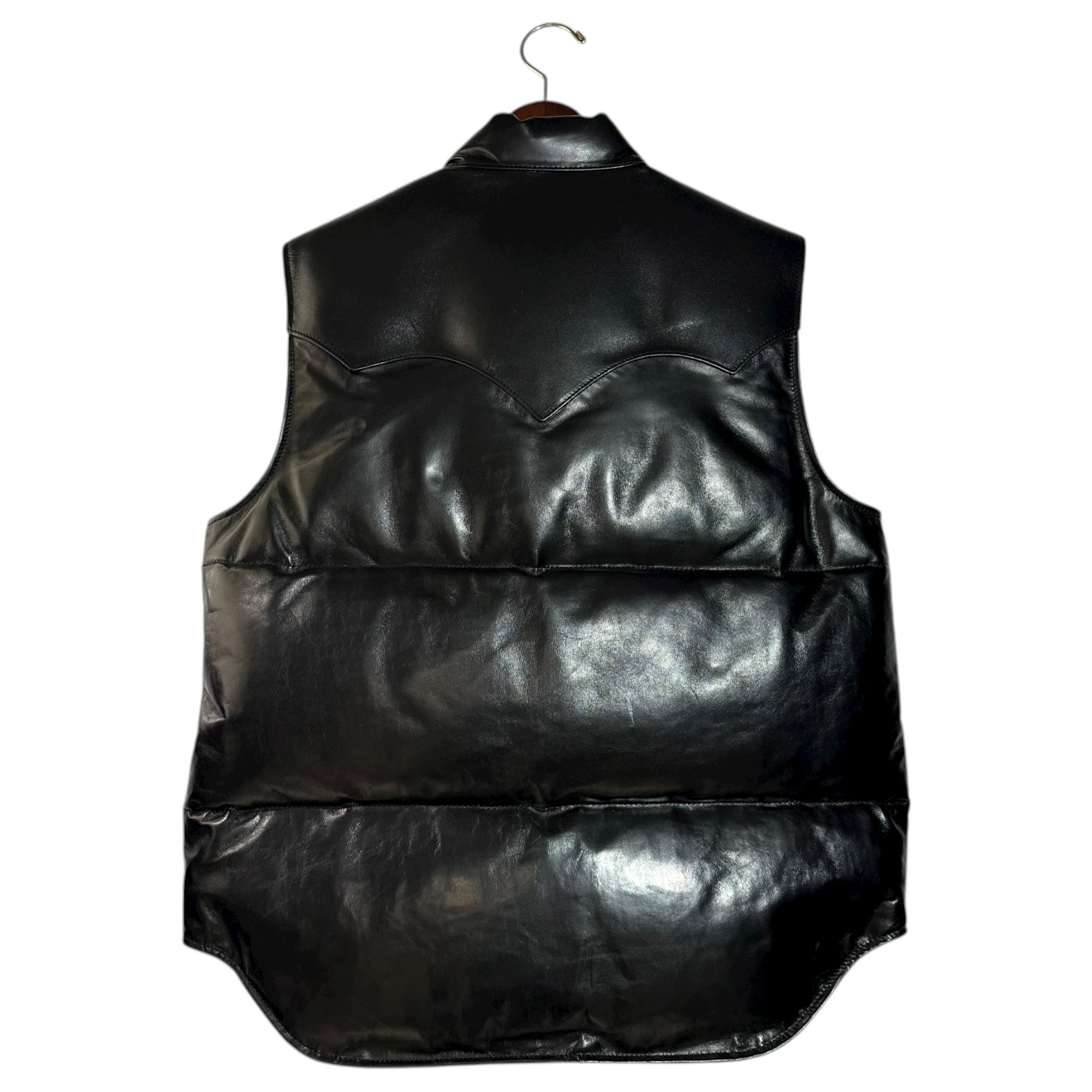 Y'2 LEATHER(ワイツーレザー) SOIL SOFT HORSE × ANILINE HORSE DOWN VEST オイルソフトホース × アニリンホース ダウン ベスト 0V-01 42 ブラック 馬革 レザー