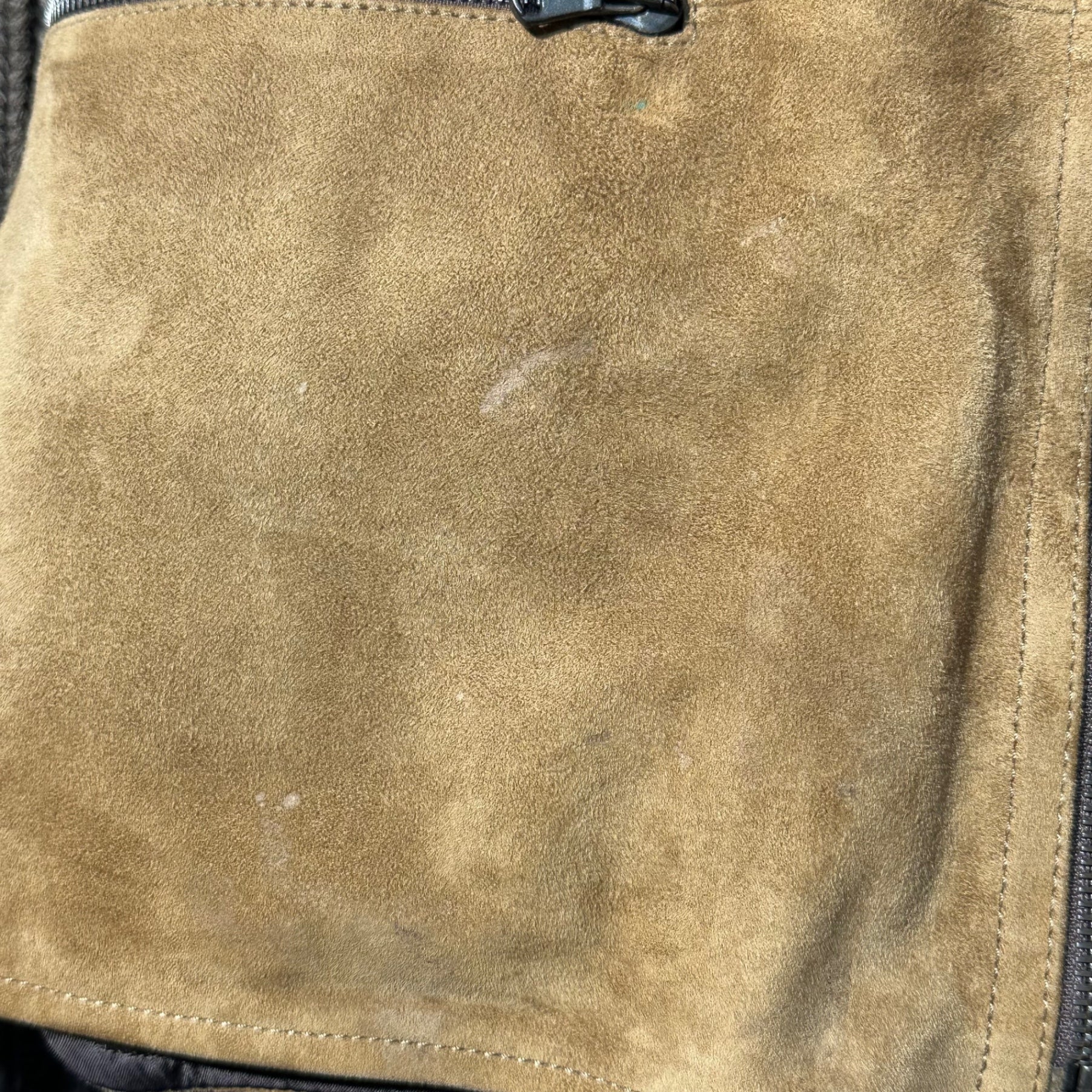 DOLCE&GABBANA(ドルチェ&ガッバーナドルガバ) Knit Sleeve Paneled Suede Leather Zip-Up Jacket ニットスリーブ 切替 スウェードレザー ジップアップ ジャケット G9Q40L 48(M程度) キャメル