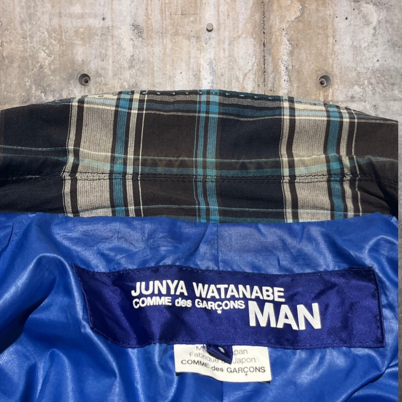COMME des GARCONS JUNYA WATANABE MAN(コムデギャルソンジュンヤワタナベマン) 10SSチェック1Bジャケット WE-J023 S ネイビー AD2009