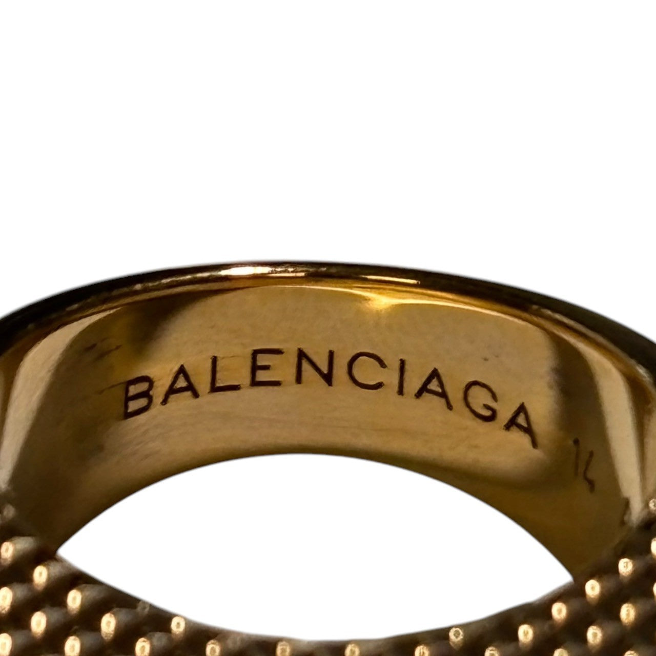 BALENCIAGA(バレンシアガ) 925 Silver Gold Seal Ring ゴールド 印台 リング 14(14号程度) ゴールド
