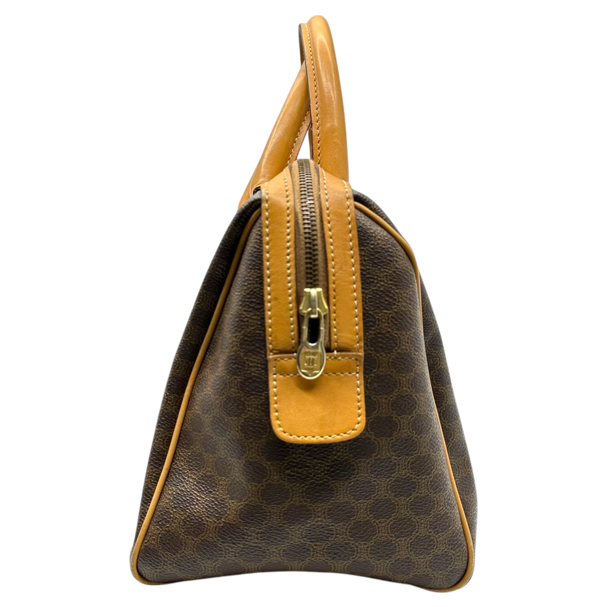 CELINE(セリーヌ) Macadam Pattern Mini Boston Bag マカダム柄 ミニ ボストン バッグ M11 ベージュ×ブラウン ハンド OLD オールド ヴィンテージ