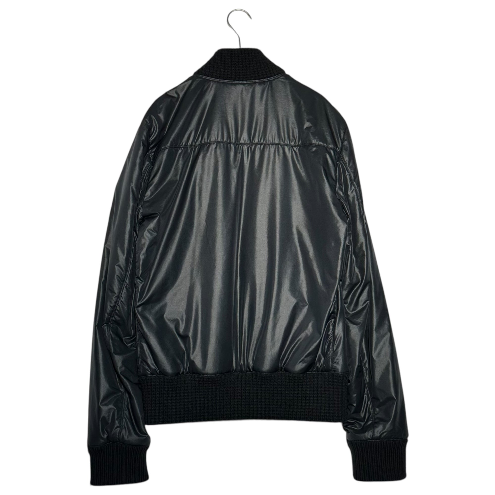 DOLCE&GABBANA(ドルチェ&ガッバーナドルガバ) 00s Knit ribbed cotton zip-up blouson 00年代 ニットリブ 中綿 ジップアップ ブルゾン G9L06T/FUMN4 46(S) ブラック