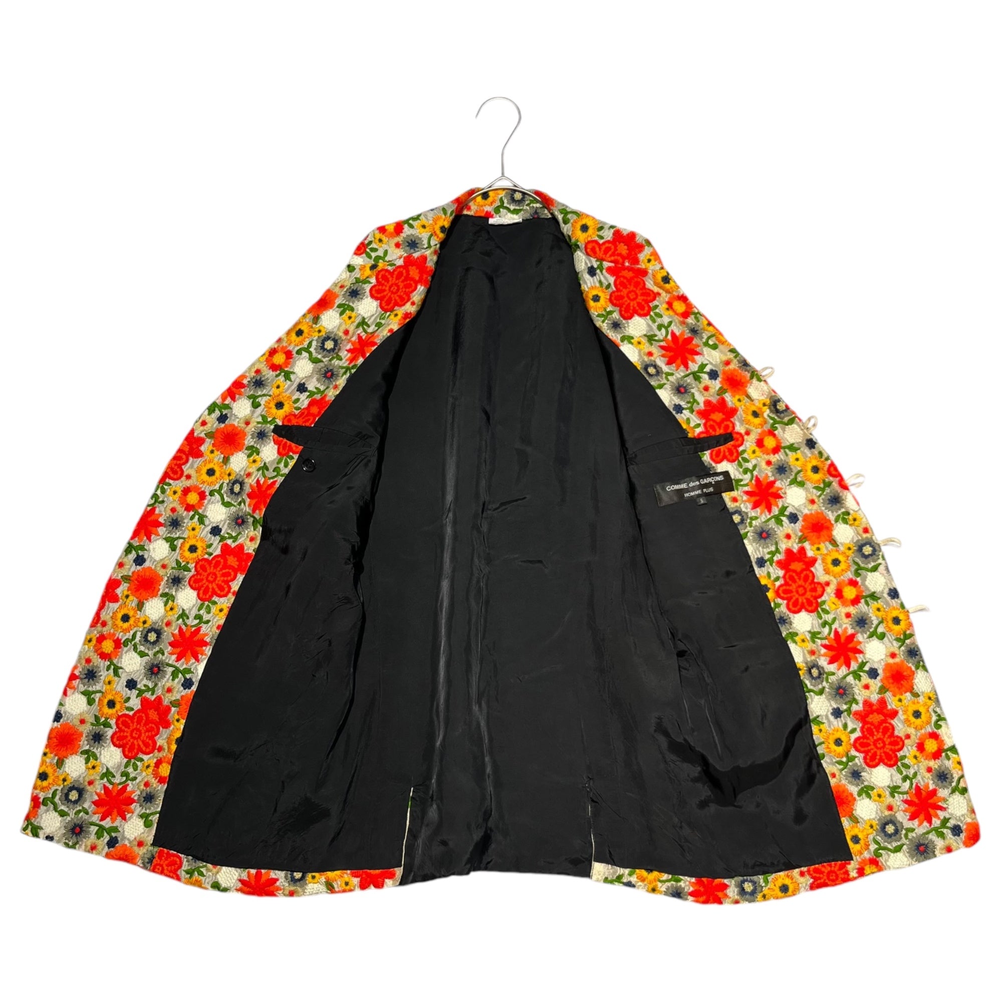 COMME des GARCONS HOMME PLUS(コムデギャルソンオムプリュス) 18SS flower embroidery vest 花 刺繍 ベスト コレクションアイテム PA-V001 S ベージュ×オレンジ AD2017 DISCO期