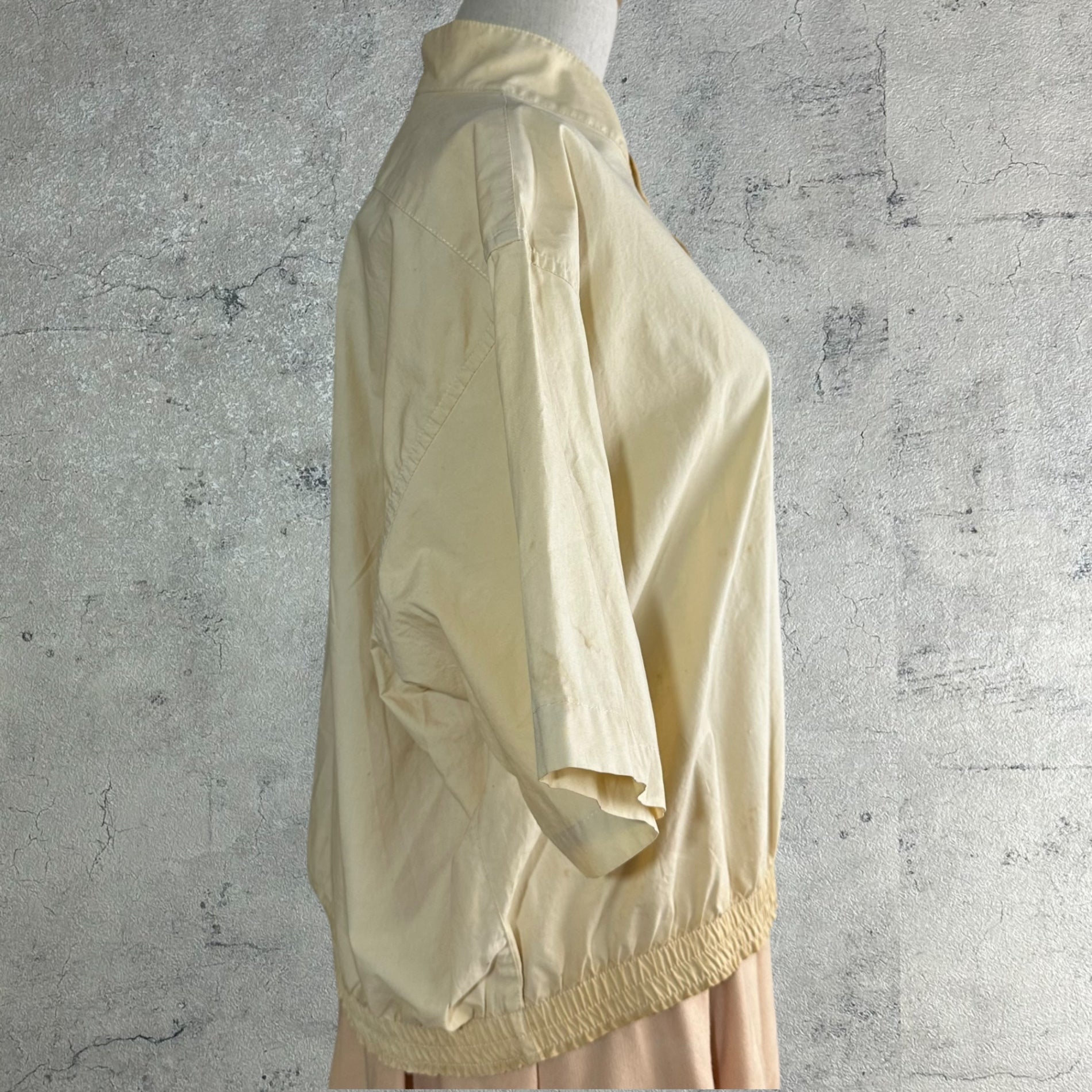 EMPORIO ARMANI(エンポリオアルマーニ) 80~90's vintage stand collar half sleeve jacket ヴィンテージ スタンドカラー ハーフスリーブ ジャケット 48(M) アイボリー