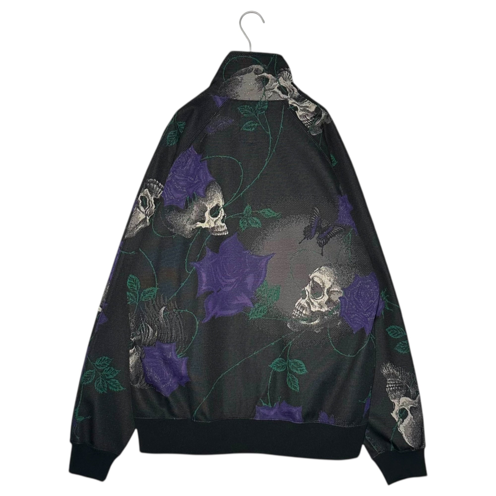WILD SIDE YOHJI YAMAMOTO × NEEDLES(ワイルドサイド ヨウジヤマモト × ニードルズ) Skull Rose Track Jacket スカルローズ トラック ジャケット MR1038 L ブラック×パープル