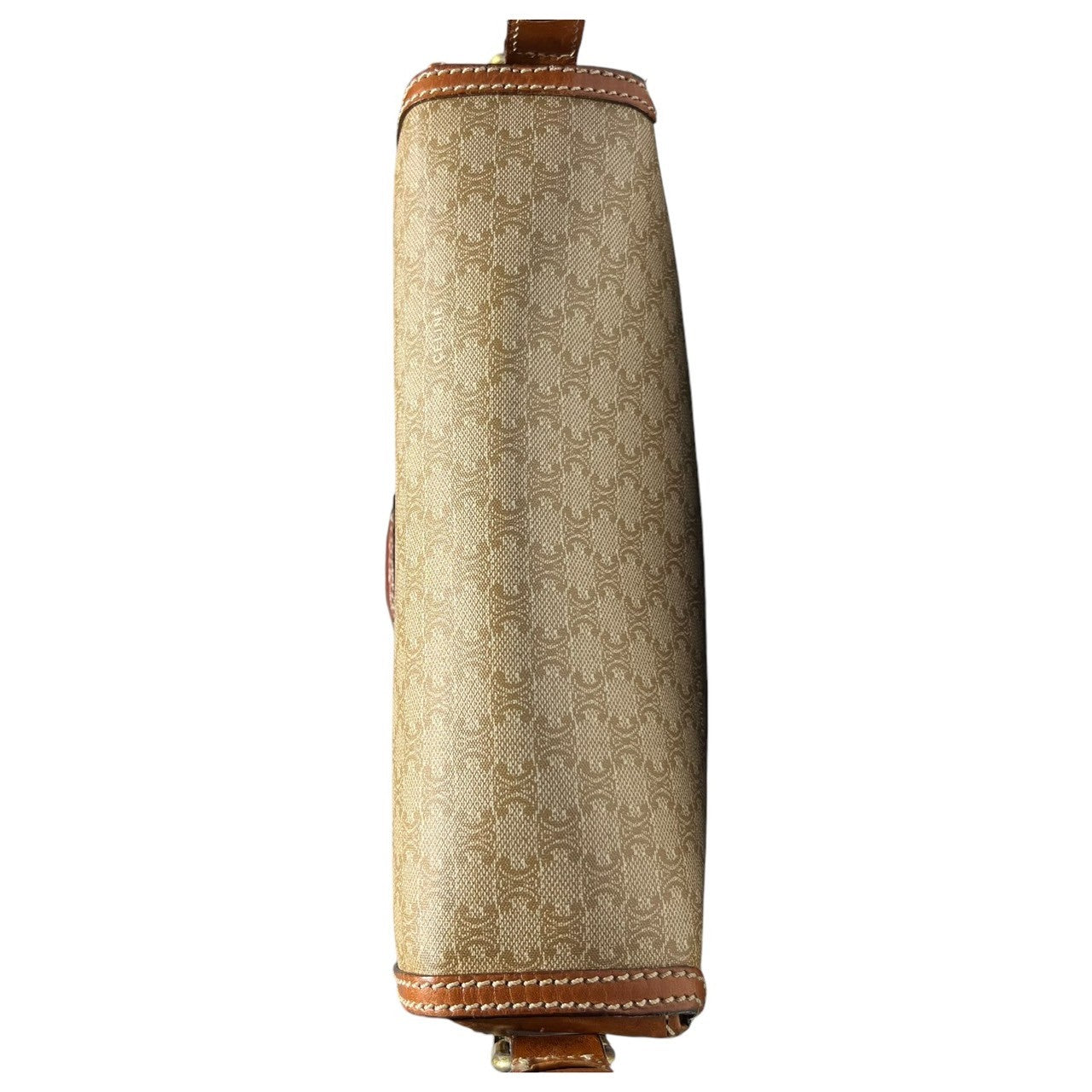 CELINE(セリーヌ) Vintage macadam pattern leather shoulder bag ヴィンテージ マカダム柄 レザー ショルダーバッグ M07 ベージュ×ブラウン OLD