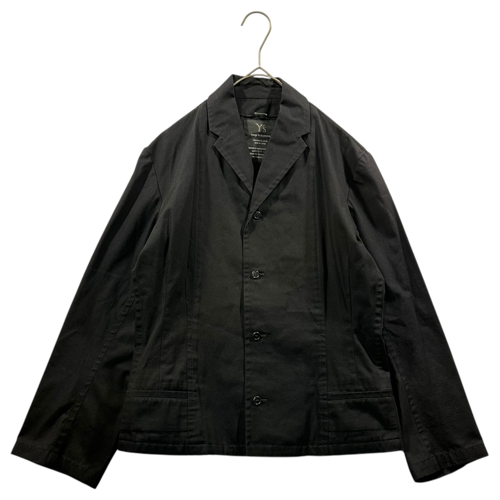 Y's(ワイズ) 4B Cotton Casual Jacket 4ボタン コットン カジュアル ジャケット YO-J28-037 3(L程度) ブラック