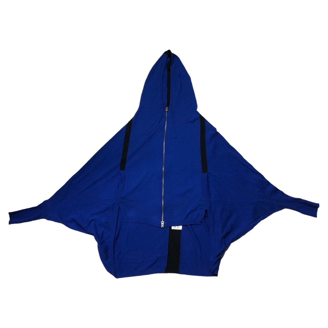 MARITHE FRANCOIS GIRBAUD(マリテフランソワジルボー) 00's Momonga hoodie モモンガ ジップ パーカー ドルマン ワイド F5-8317 S ブルー×ブラック Y2K