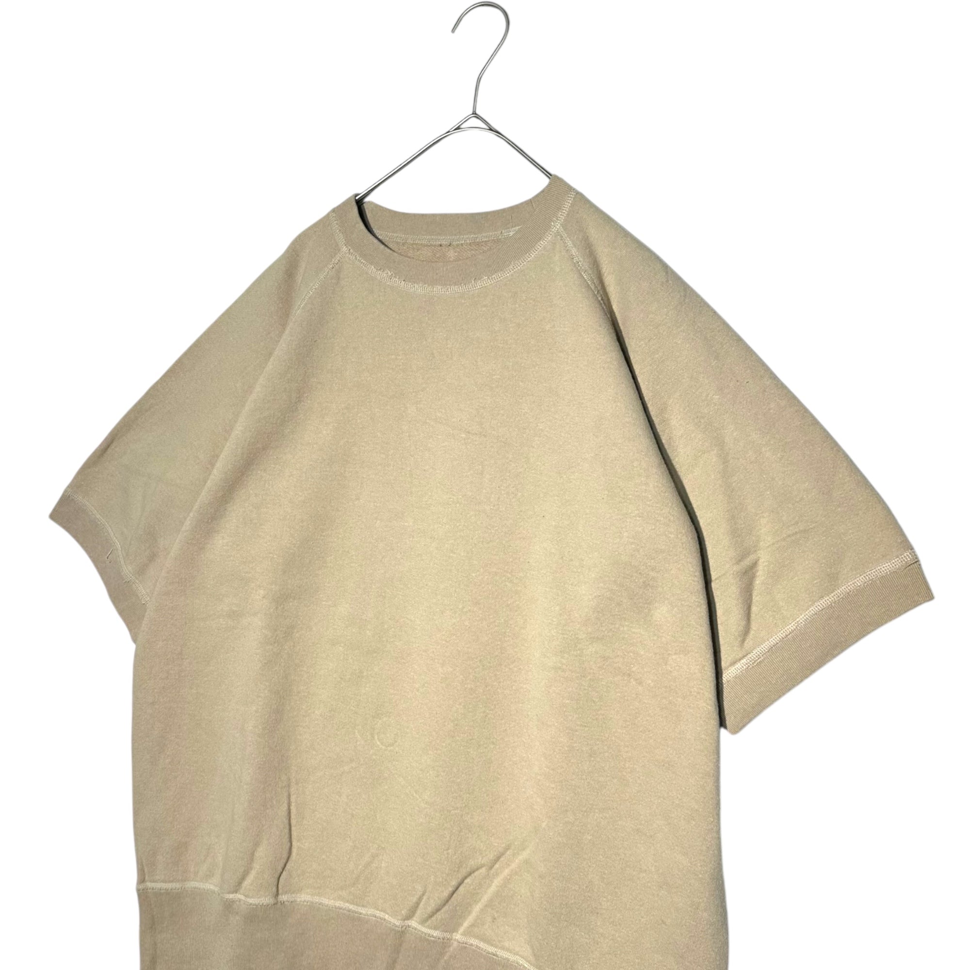 TOUJOURS(トゥジュー) Half Sleeve Raglan Pullover ハーフ スリーブ ラグラン プルオーバー EM36XC02 FREE ベージュ スウェット Tシャツ 半袖