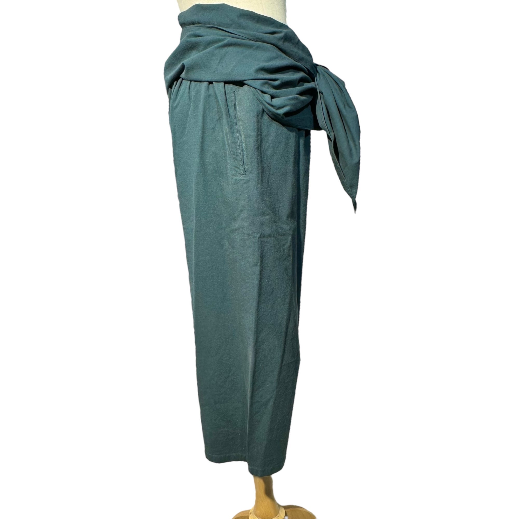 COMME des GARCONS(コムデギャルソン) 80's Wrap Skirt Layered Shorts 80年代 巻きスカート レイヤード ハーフパンツ P-110310 FREE ブルーグレー 川久保玲 本人期