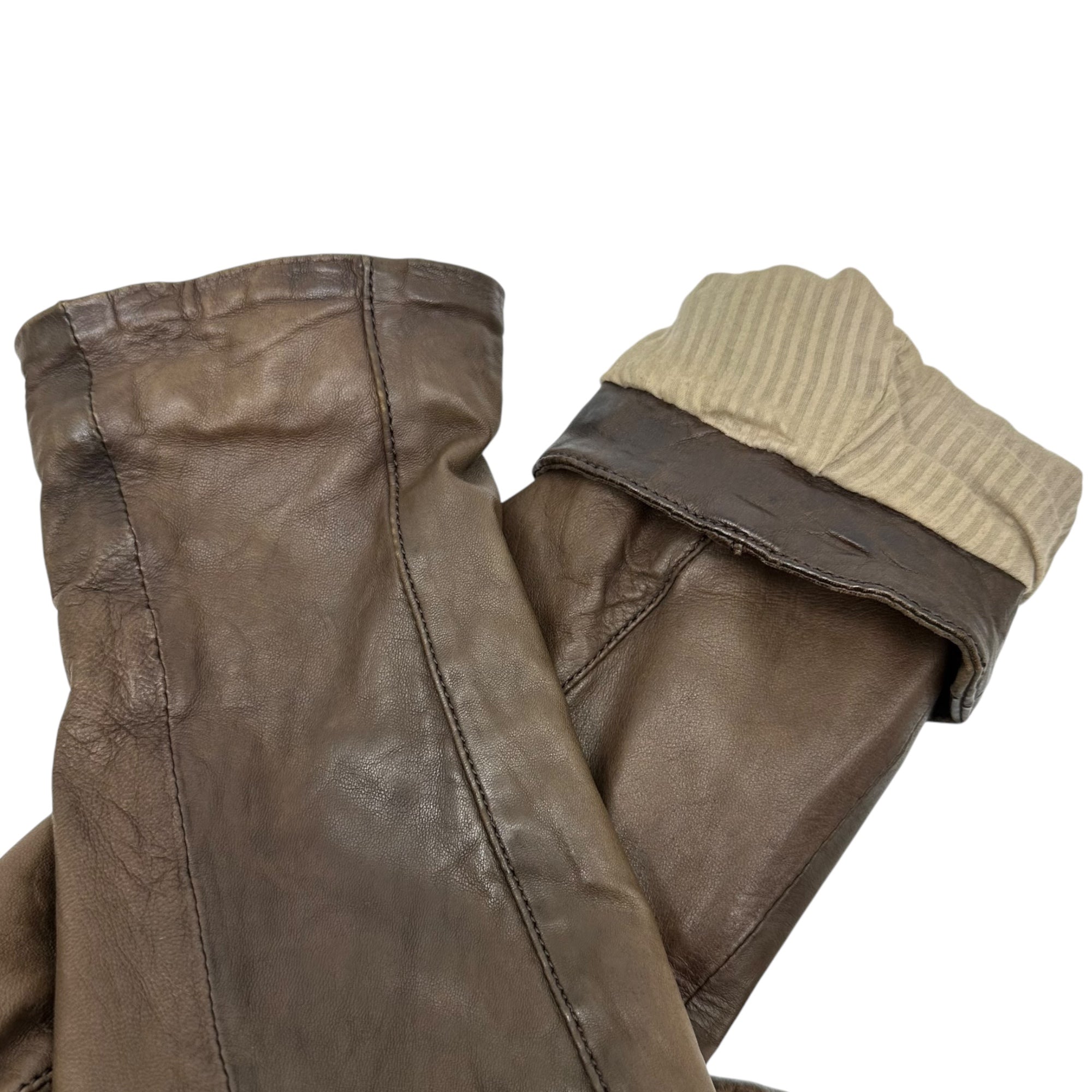 christian peau(クリスチャン・ポー) Early Concealed Hood Baby Lamb Leather Jacket 初期 隠しフード ベイビー ラムレザー ジャケット 44(XS) ブラウン