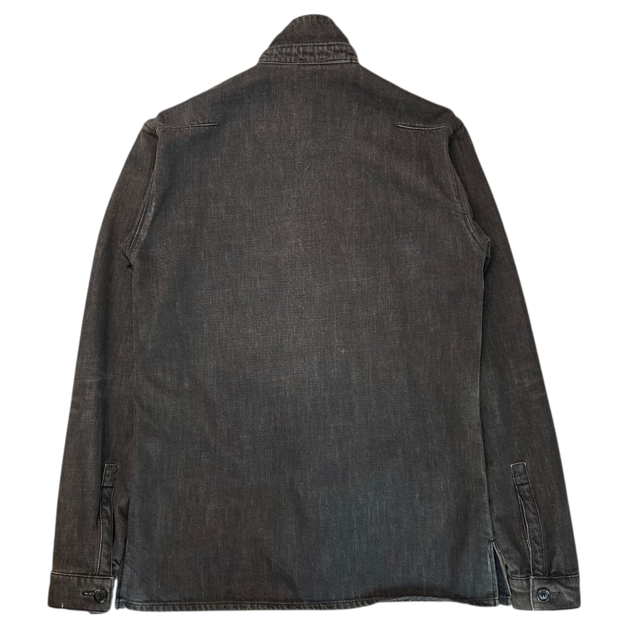 Dior HOMME(ディオールオム) 03SS by Hedi Slimane Wash-processed Double-breasted Denim Shirt Jacket エディスリマン ウォッシュ加工 比翼 デニム シャツ ジャケット 38(M程度) ブラック アーカイブ エディ期