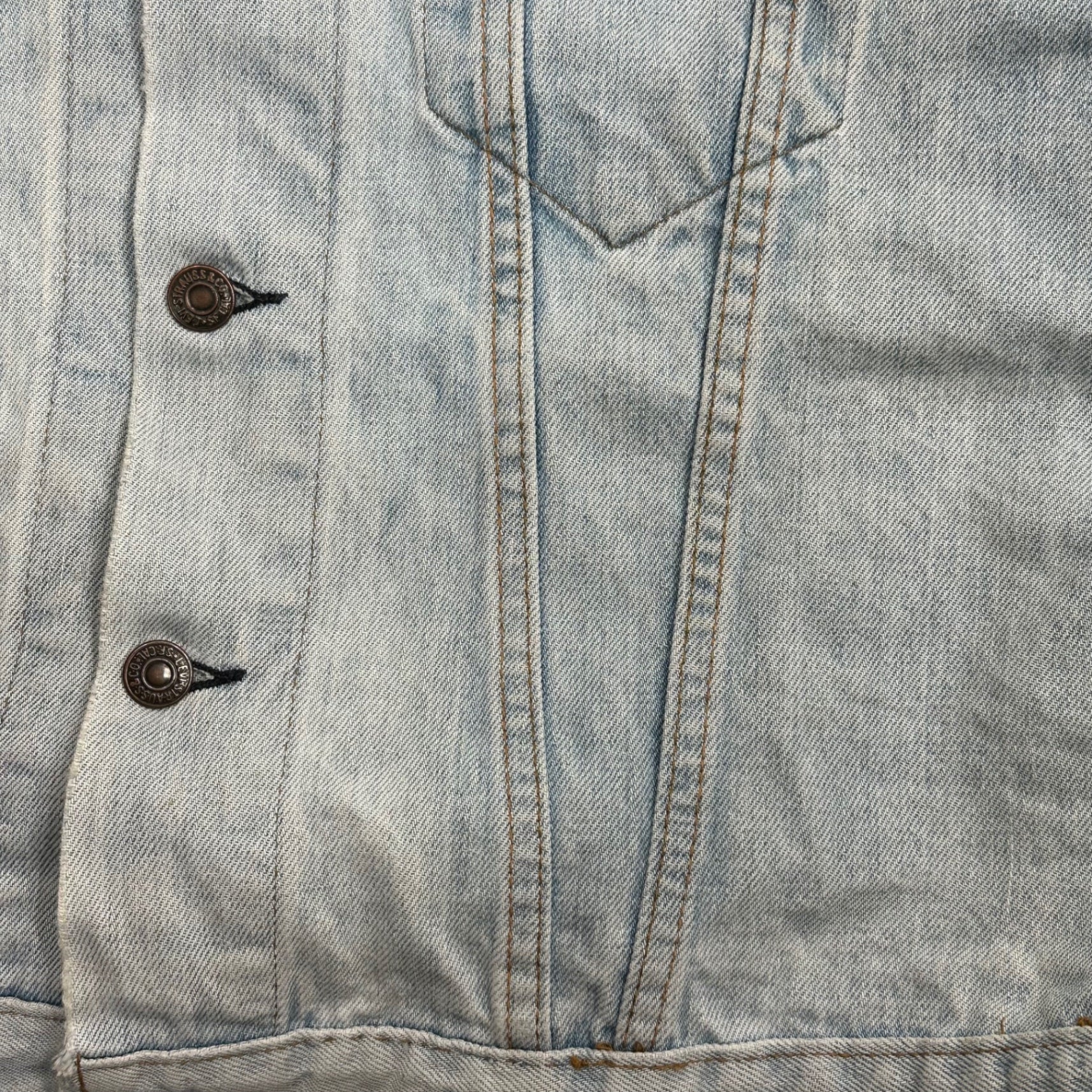 Levi's(リーバイス) 70's 70505 4th USA made Tracker Denim Jacket トラッカー デニム ジャケット (42~44程度) ライトインディゴ 70年代 ボタン裏524 small e ヴィンテージ ビッグサイズ