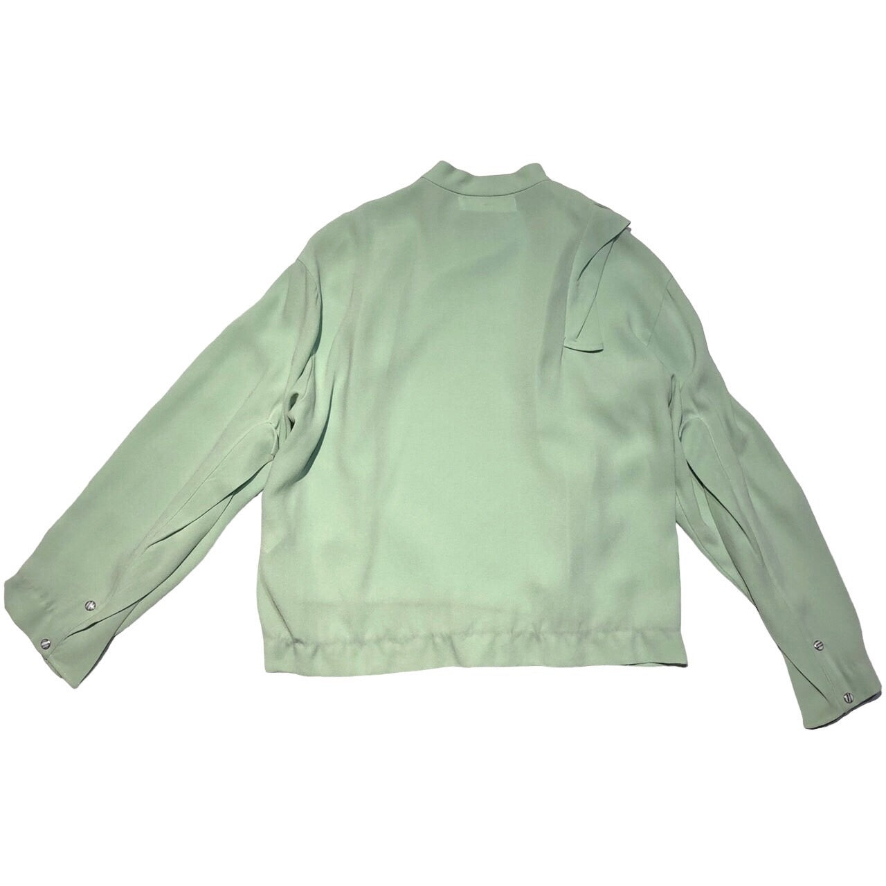 TOGA PULLA(トーガプルラ) mock neck ruffle blouse モック ネック フリル ブラウス カットソー 長袖 ミント グリーン 36(S程度)