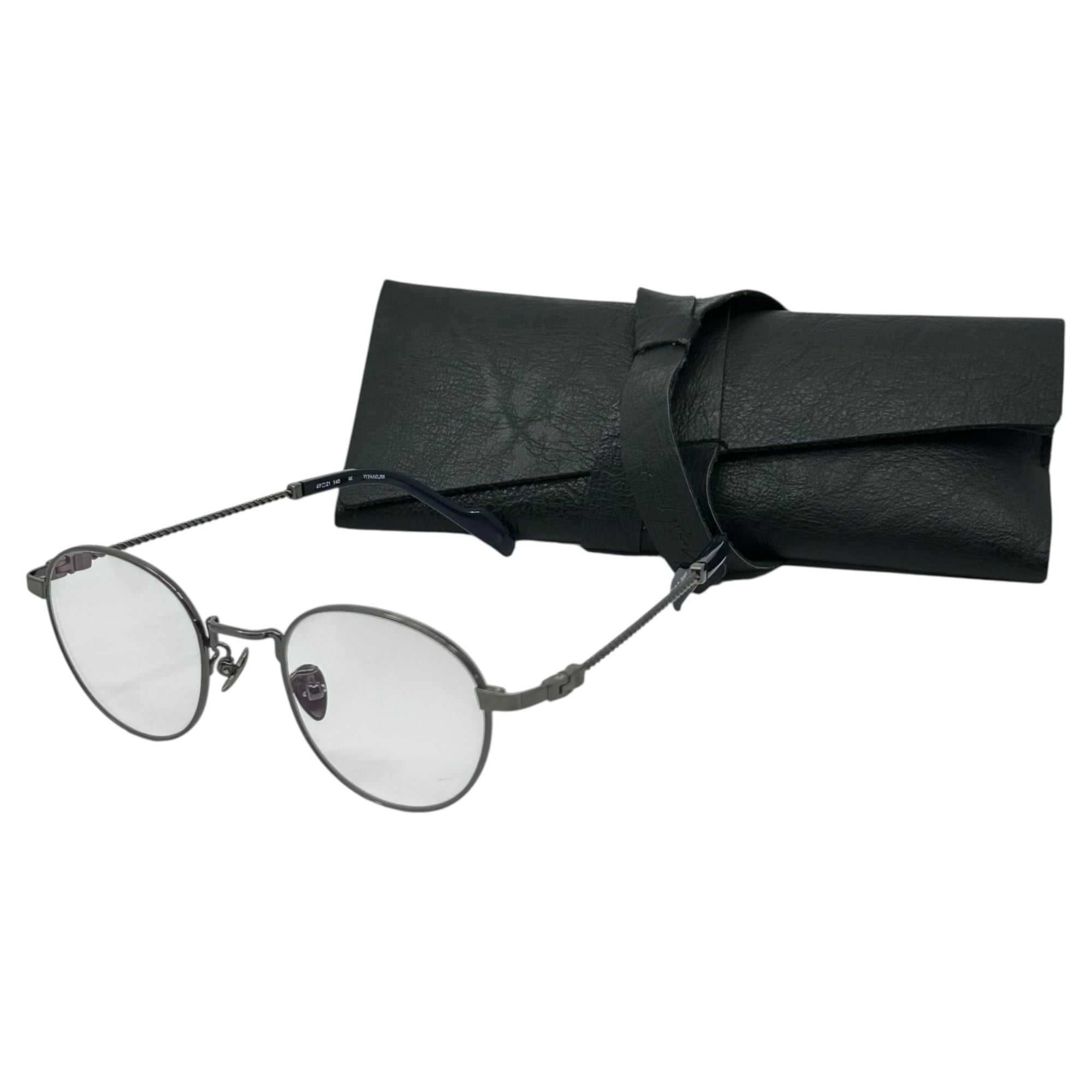 YOHJI YAMAMOTO(ヨウジヤマモト) Round Screw-Temple Glasses - Brush Gun Metal ラウンド スクリュー テンプル メガネ 19-0029-2 47□21-140 シルバー 鯖江 サングラス 眼鏡 TITANIUM