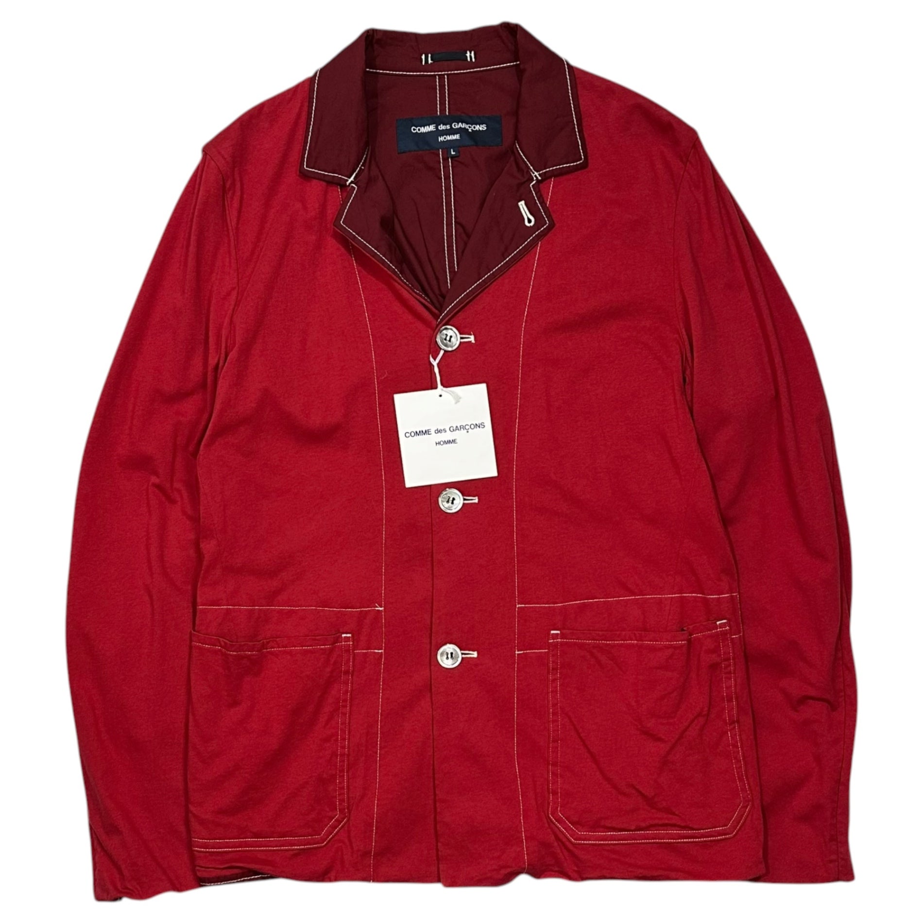 COMME des GARCONS HOMME(コムデギャルソンオム) 2011SS Cotton Reversible Stitched Coverall コットン リバーシブル ステッチ カバーオール HG-J049 L レッド AD2010